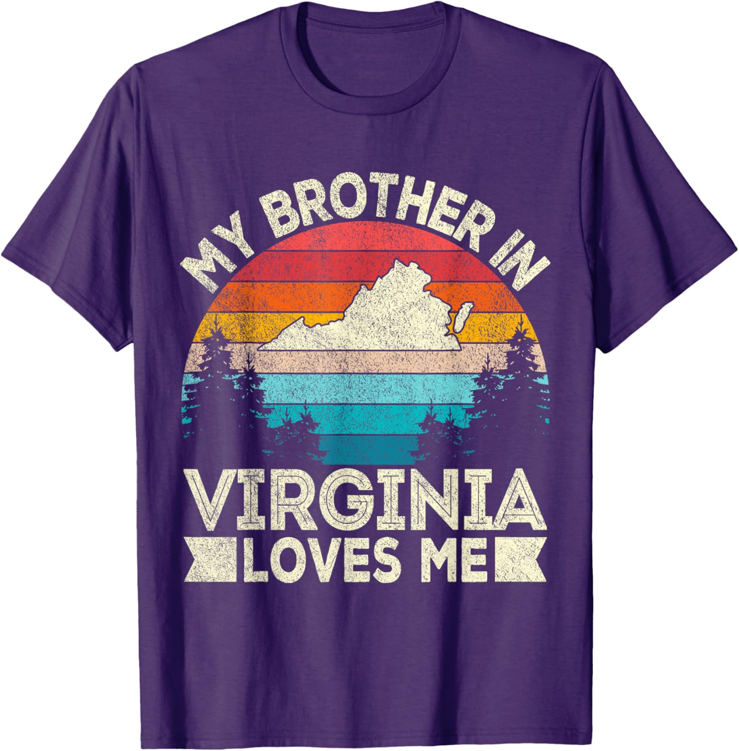 My Brother In Virginia Loves Me Retro T-Shirt for Family Gifts - 20