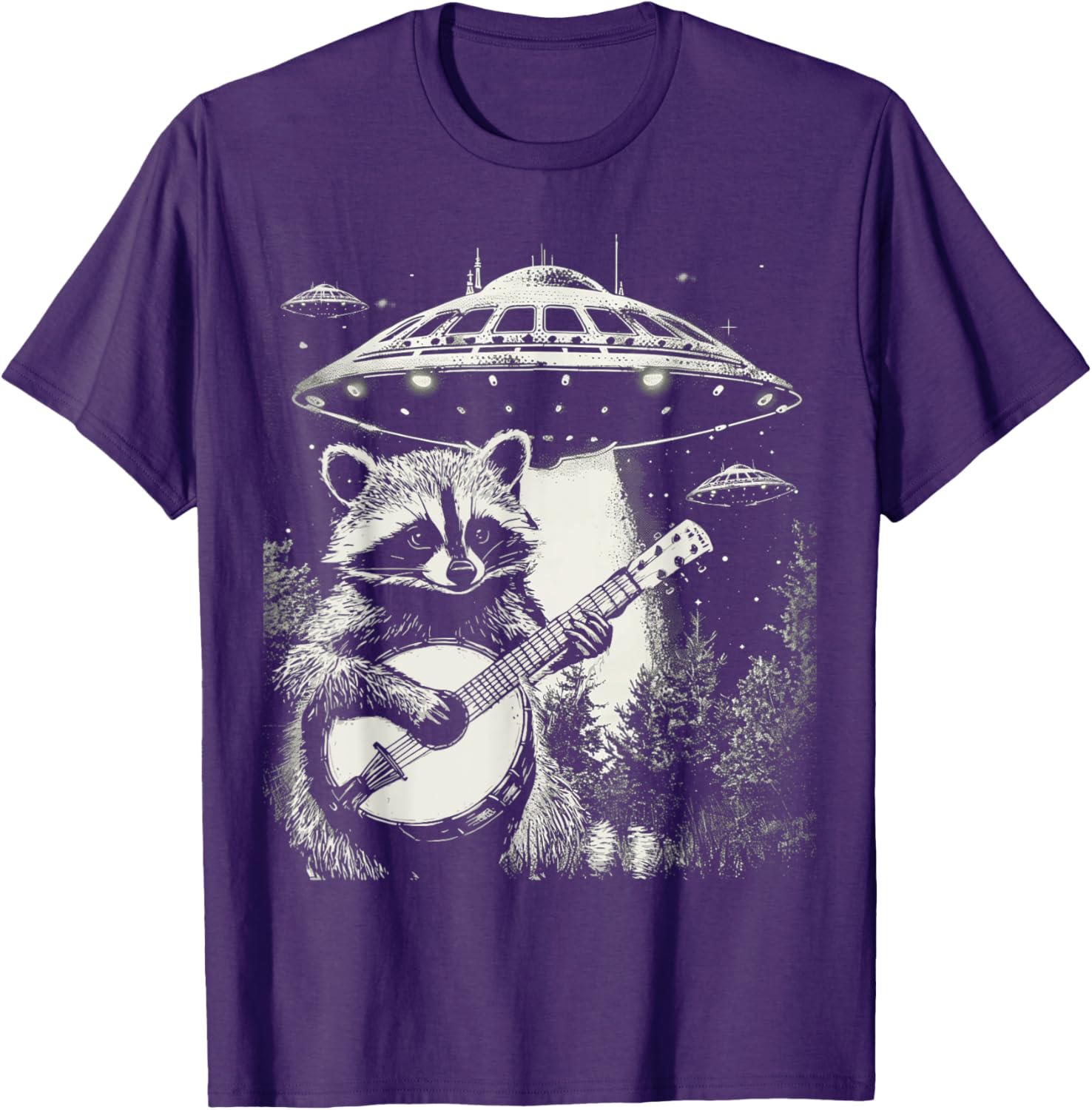 Funny Vintage Raccoon Banjo Alien T-Shirt for Unique Style Lovers - 10