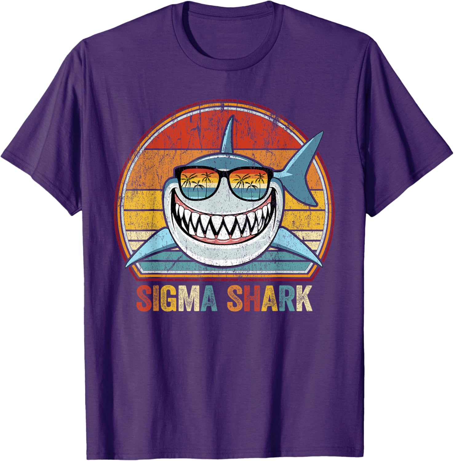 Funny Retro Sigma Shark Meme T-Shirt for Trendy Style Lovers - 3