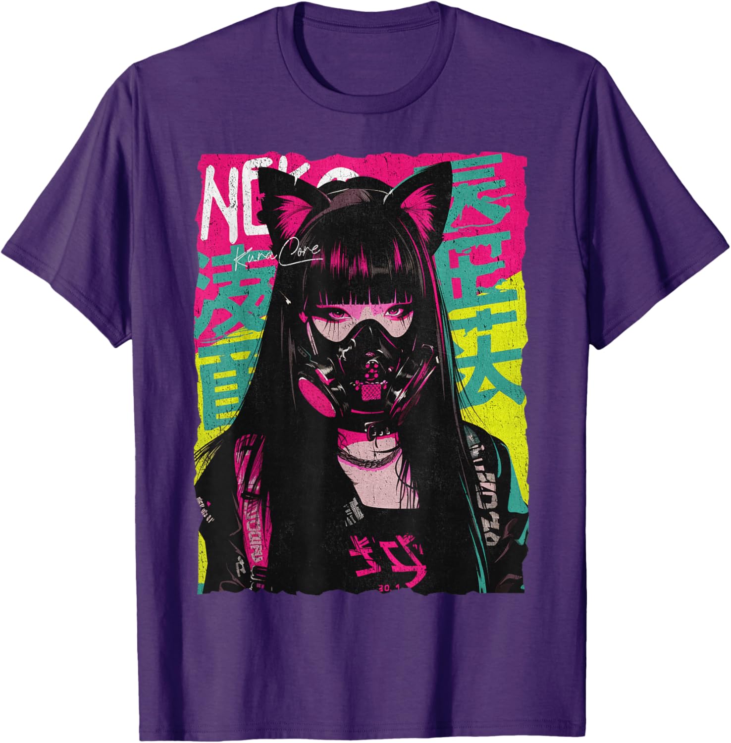 Japan Streetwear Cyberpunk Neko Anime T-Shirt for Stylish Techwear Fans - 1