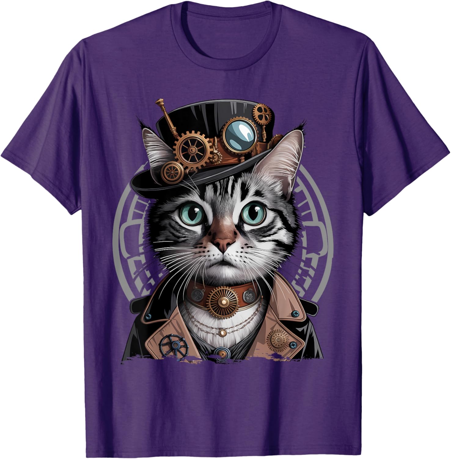 Steampunk Cat Graphic T-Shirt for Kittens - Trendy Fashion Tee - 6