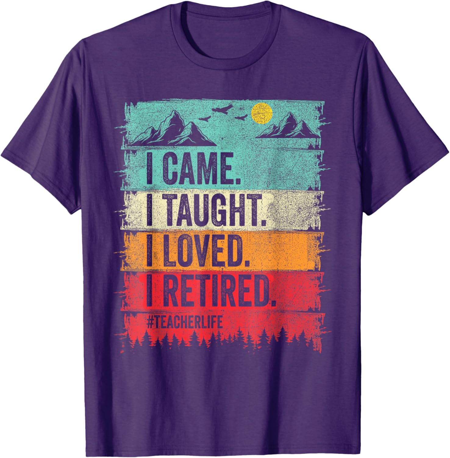 Funny Teacher Retirement T-Shirt - I Came I Taught I Loved Design - 23