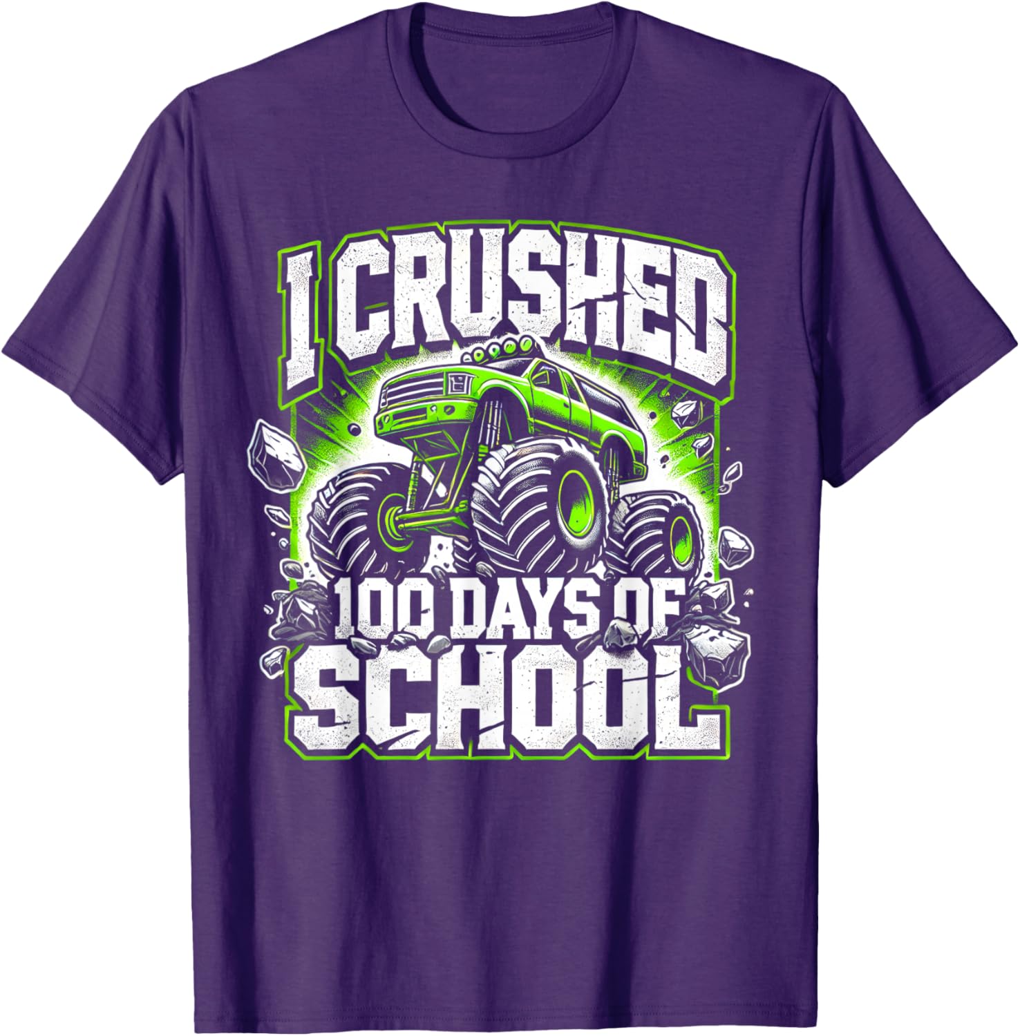 100 Days of School Monster Truck Shirt for Boys Fun 100th Day Celebration - 6