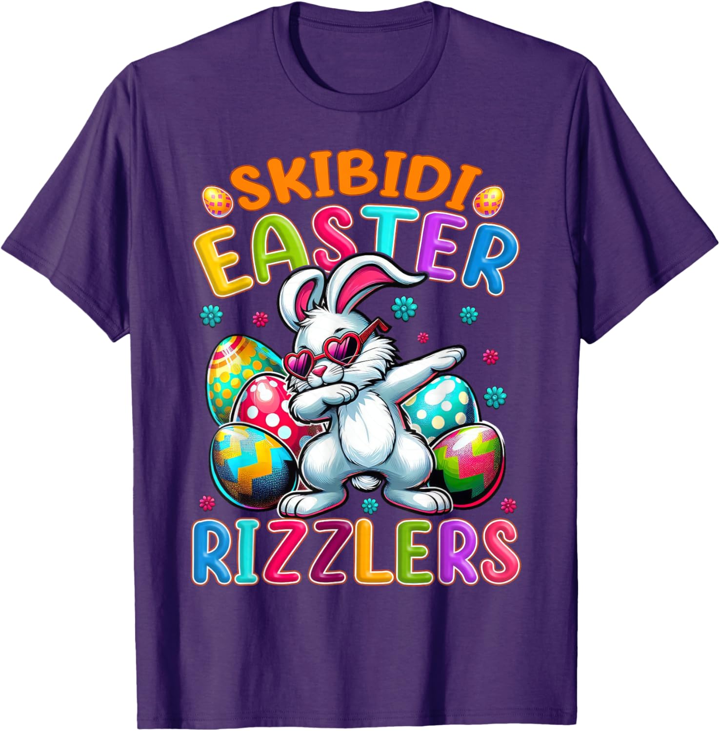 Dabbing Bunny Skibidi Easter Rizzlers T-Shirt for Gen Alpha Style - 1