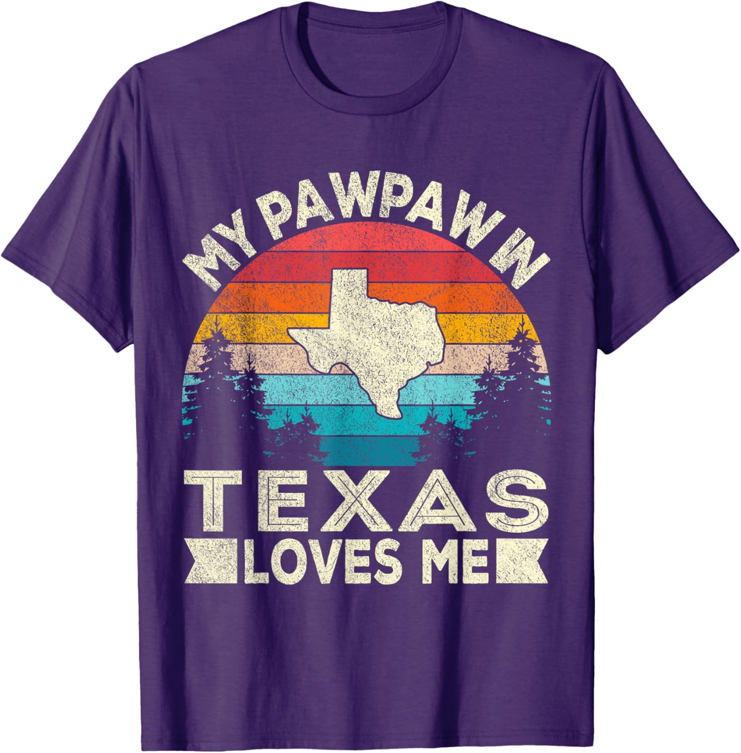 My PawPaw In Texas Loves Me Retro Grandpa T-Shirt for Proud Grandchildren - 7