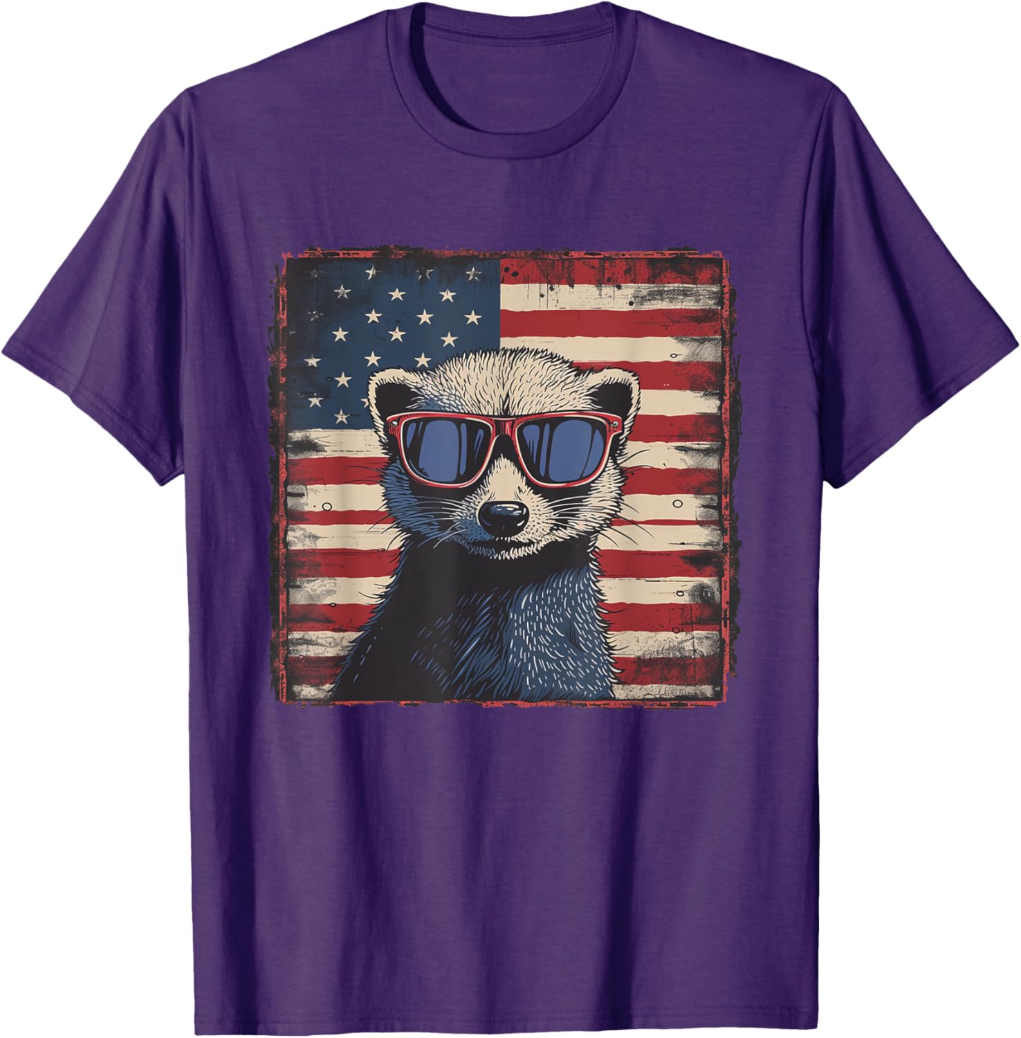 Patriotic Ferret USA Flag Shirt for 4th of July Fun Lovers - 14