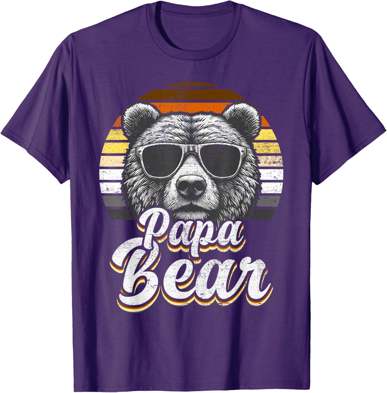 Papa Bear Gay Pride Retro Vintage Flag T-Shirt for LGBTQ+ Pride Fans - 6