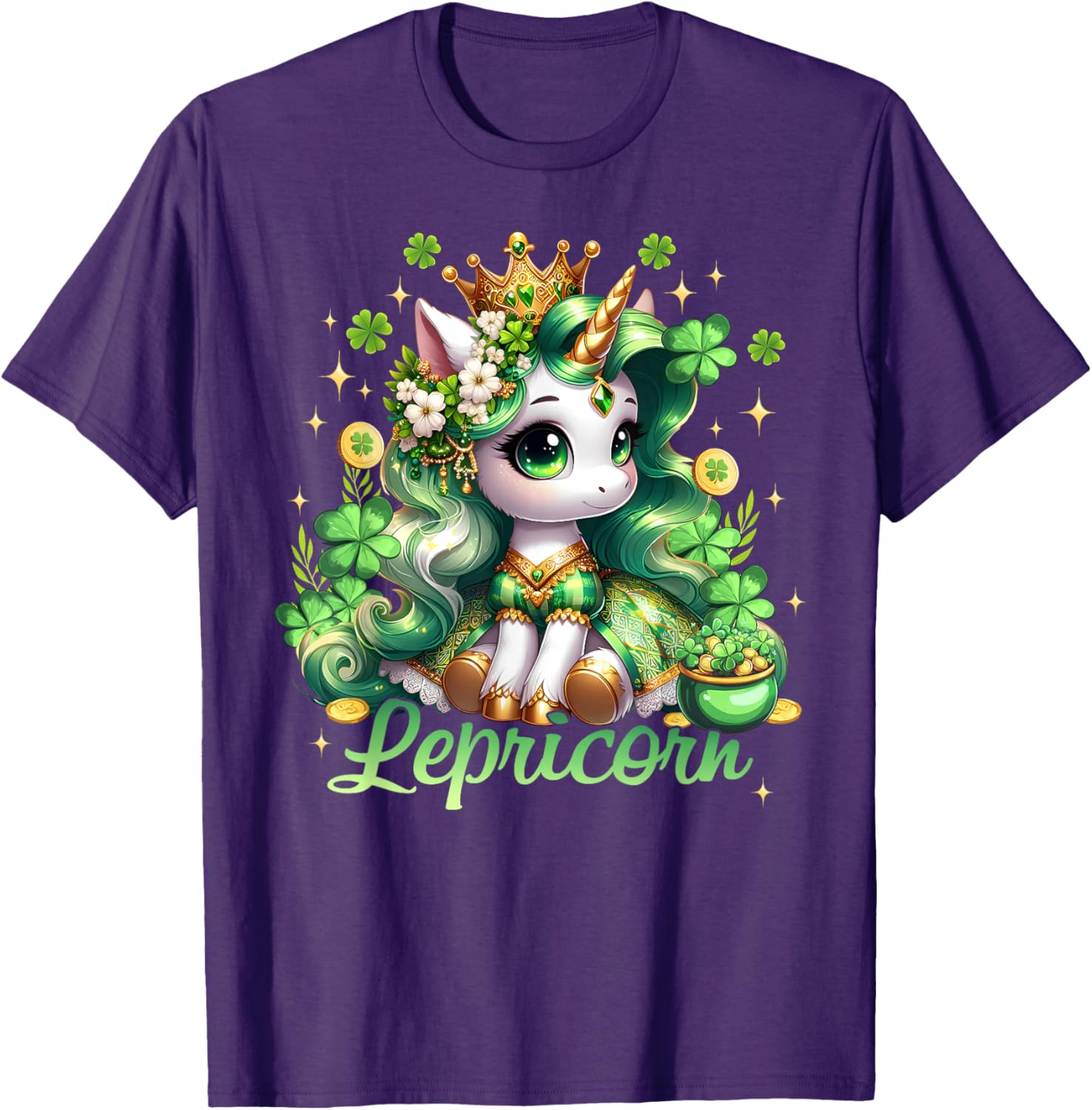 Lepricorn Unicorn St Patricks Day Girls T-Shirt for Kids Fun Style - 1
