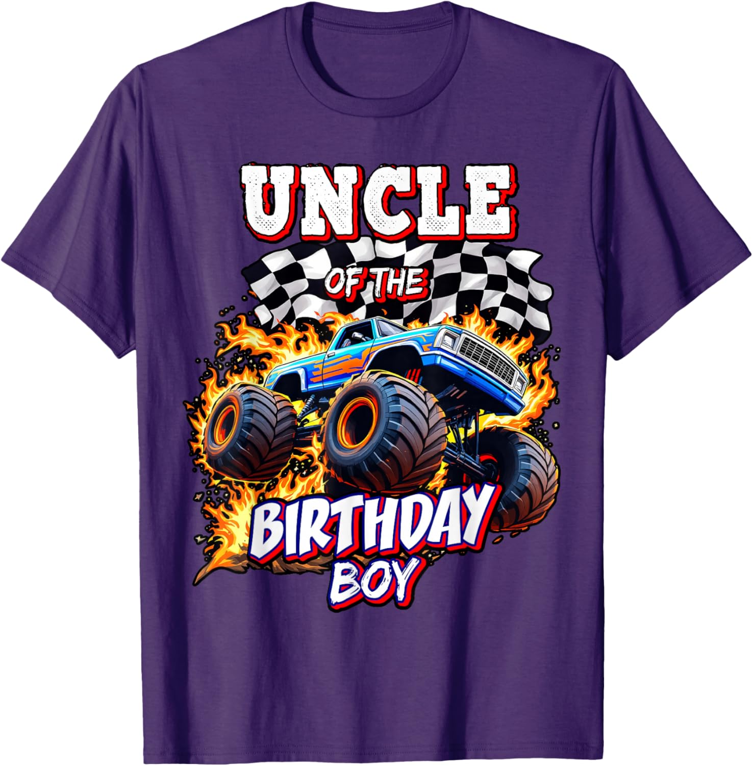 Uncle of the Birthday Boy Monster Truck Party T-Shirt for Fun Celebrations - 1
