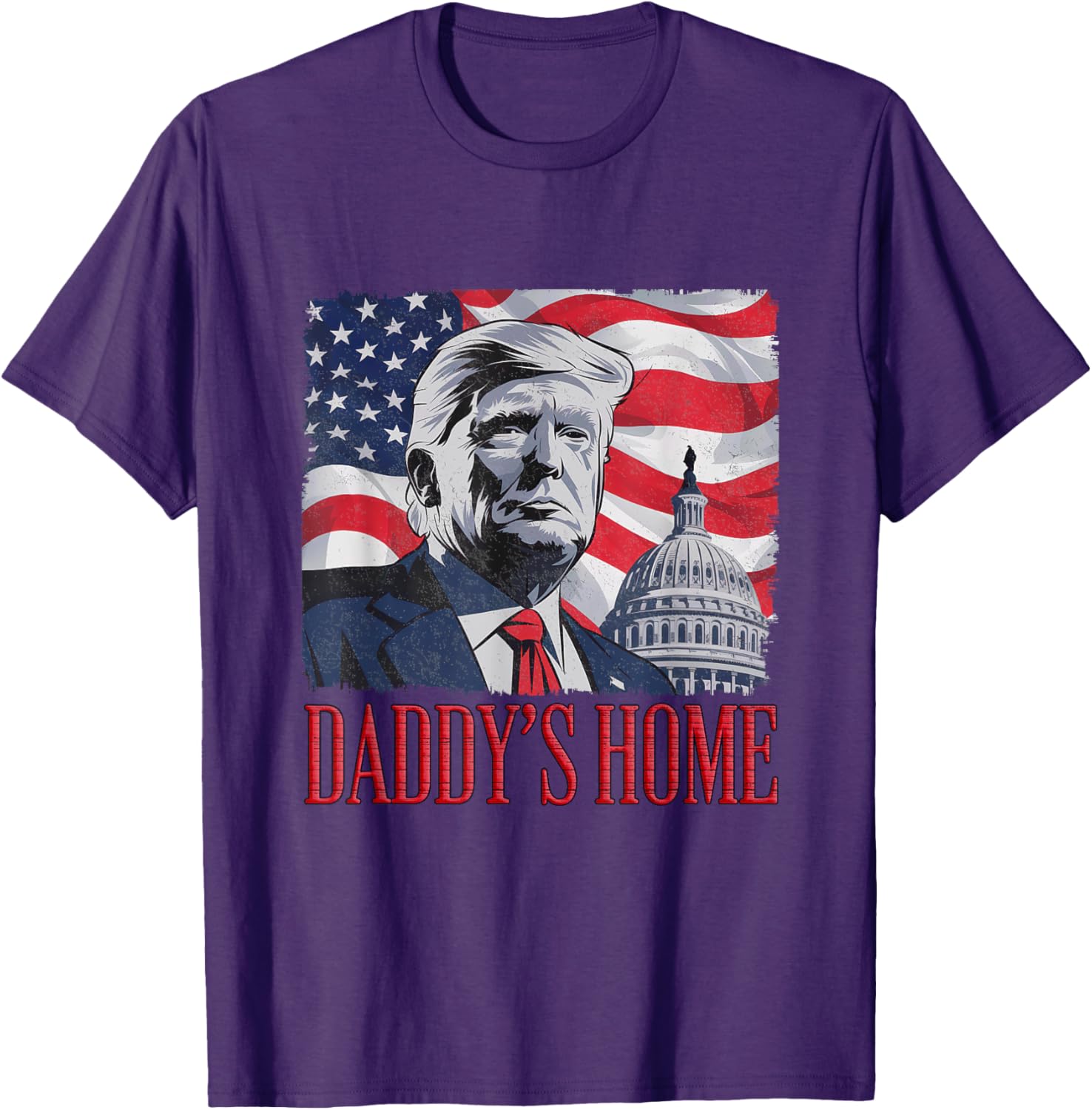 Daddy's Home Trump Tee - Unisex Black Cotton T-Shirt for Political Fans - 14