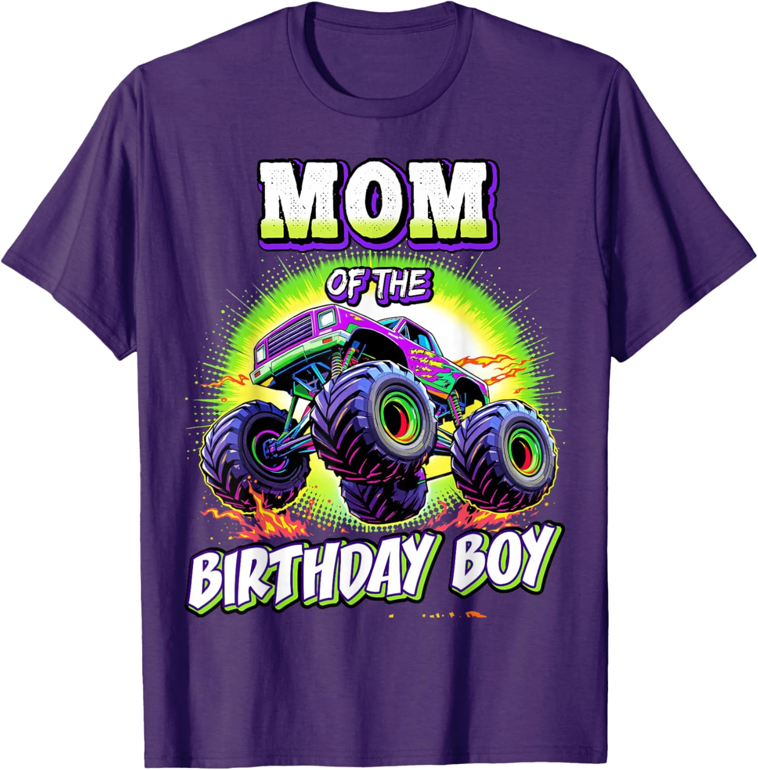 Mom of the Birthday Boy Monster Truck T-Shirt for Fun Celebrations - 1