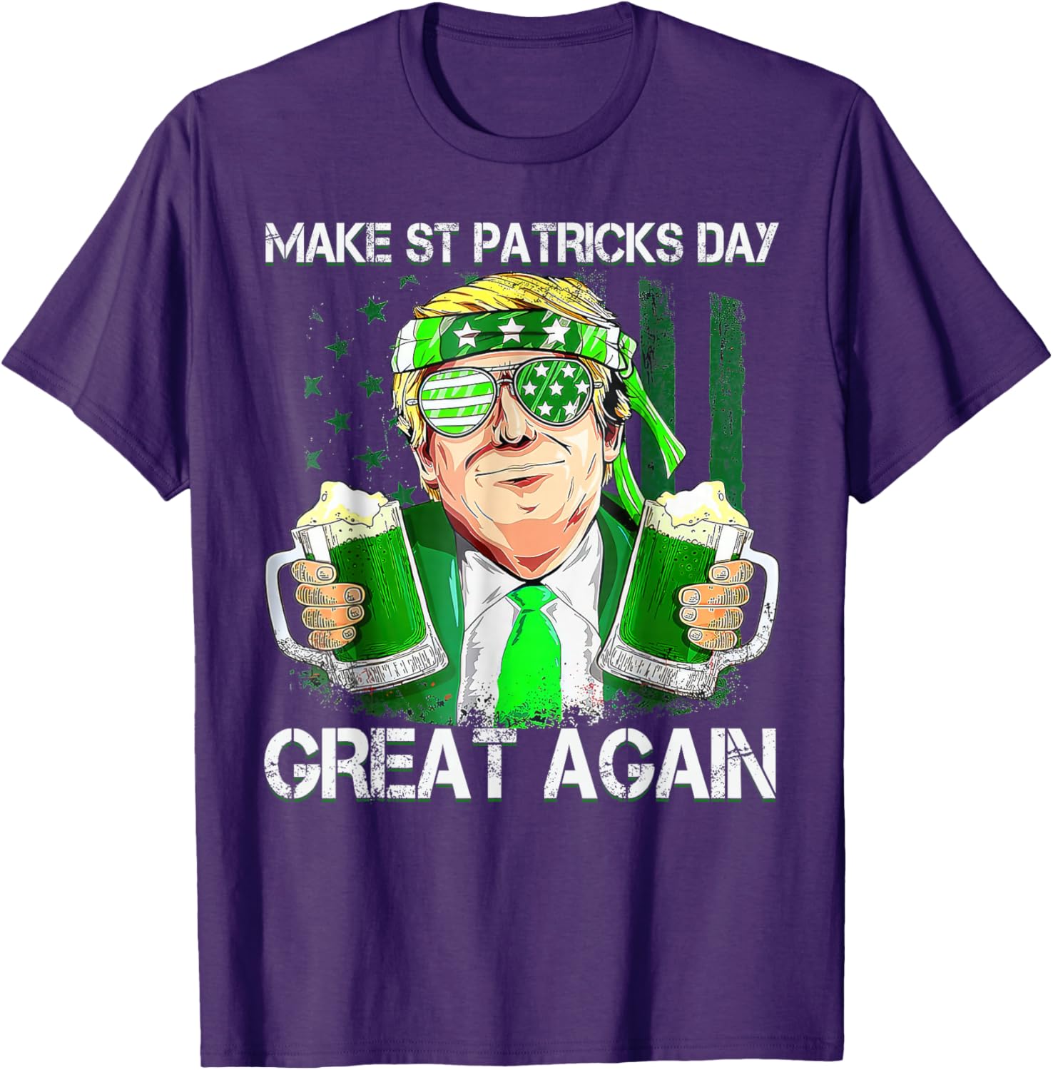 Funny St Patricks Day T-Shirt for Men and Women with US Flag Design - 4