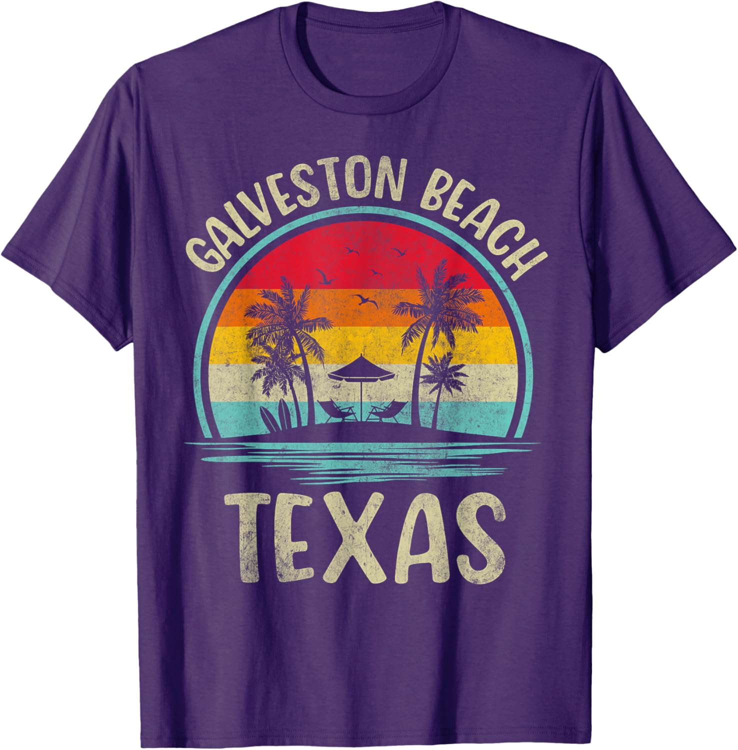 Galveston Beach Summer Vacation Palm Tree Family T-Shirt for Fun Days - 6