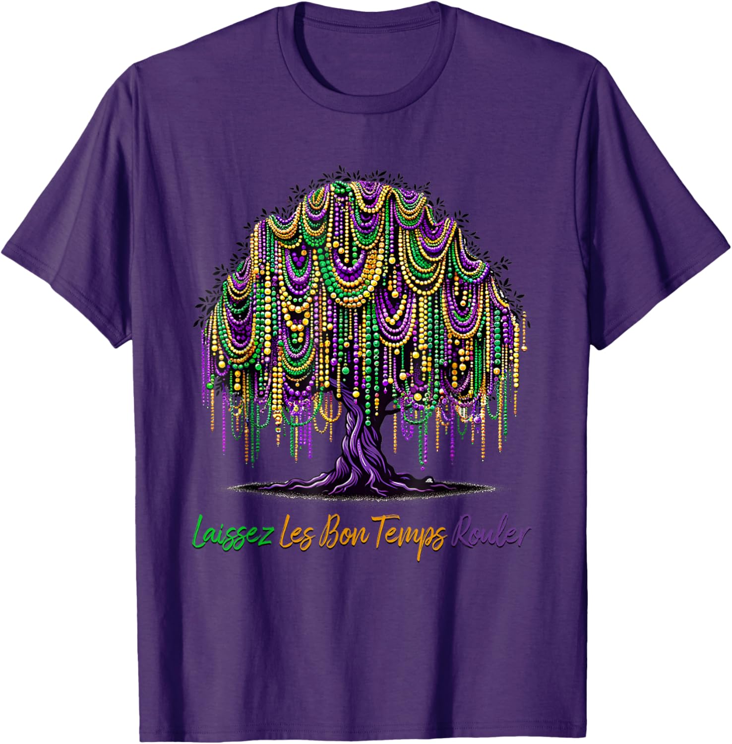 Laissez Les Bon Temps Rouler Mardi Gras Tree Beads T-Shirt for Festive Fun - 25
