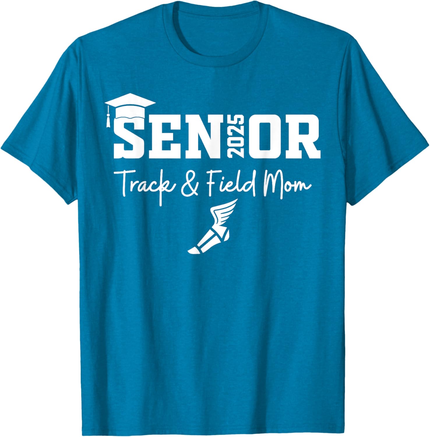 Track and Field Senior Mom Class of 2025 Graduation T-Shirt for Proud Moms - 19