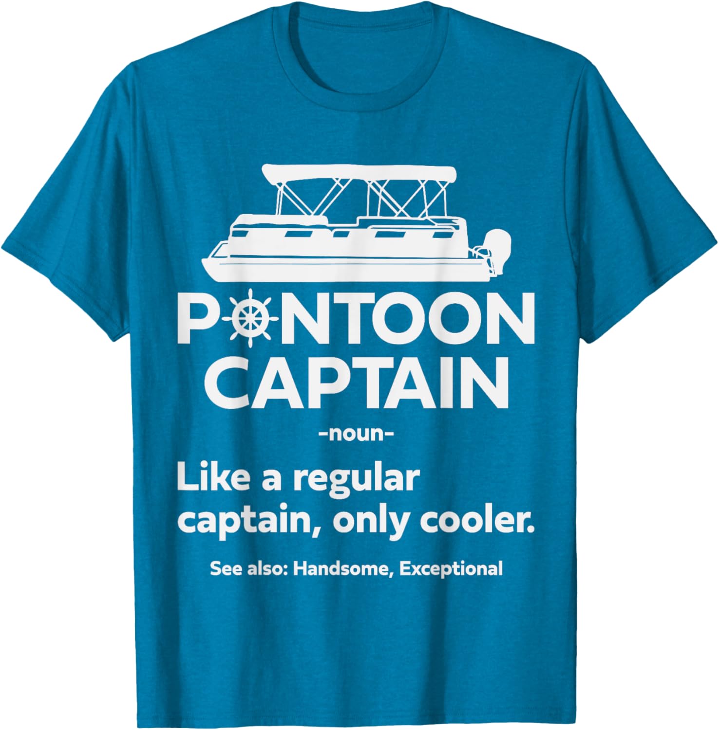 Funny Pontoon Boat Captain Dad T-Shirt for Sailing and Boating Fun - 2