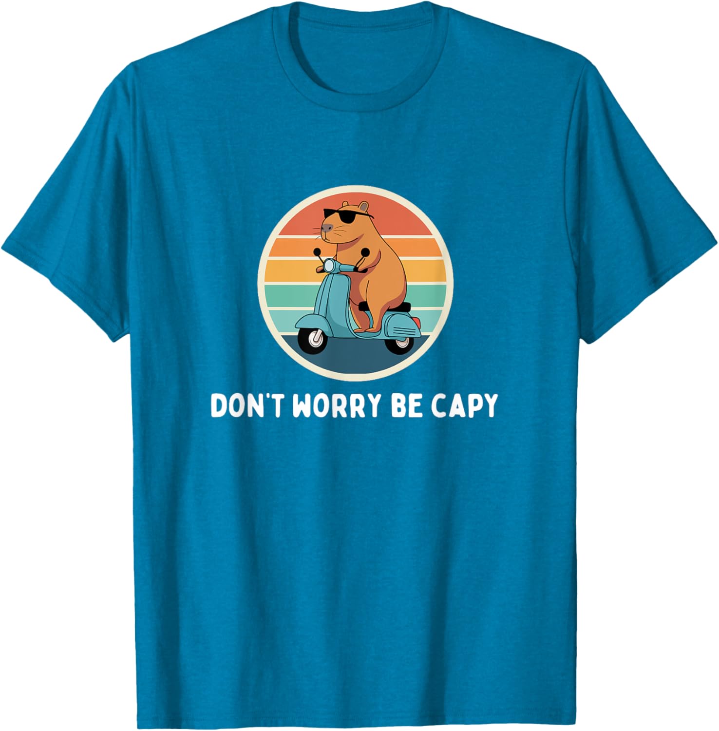 Funny Capybara T-Shirt Don't Worry Be Capy Cute Rodent Apparel - 21