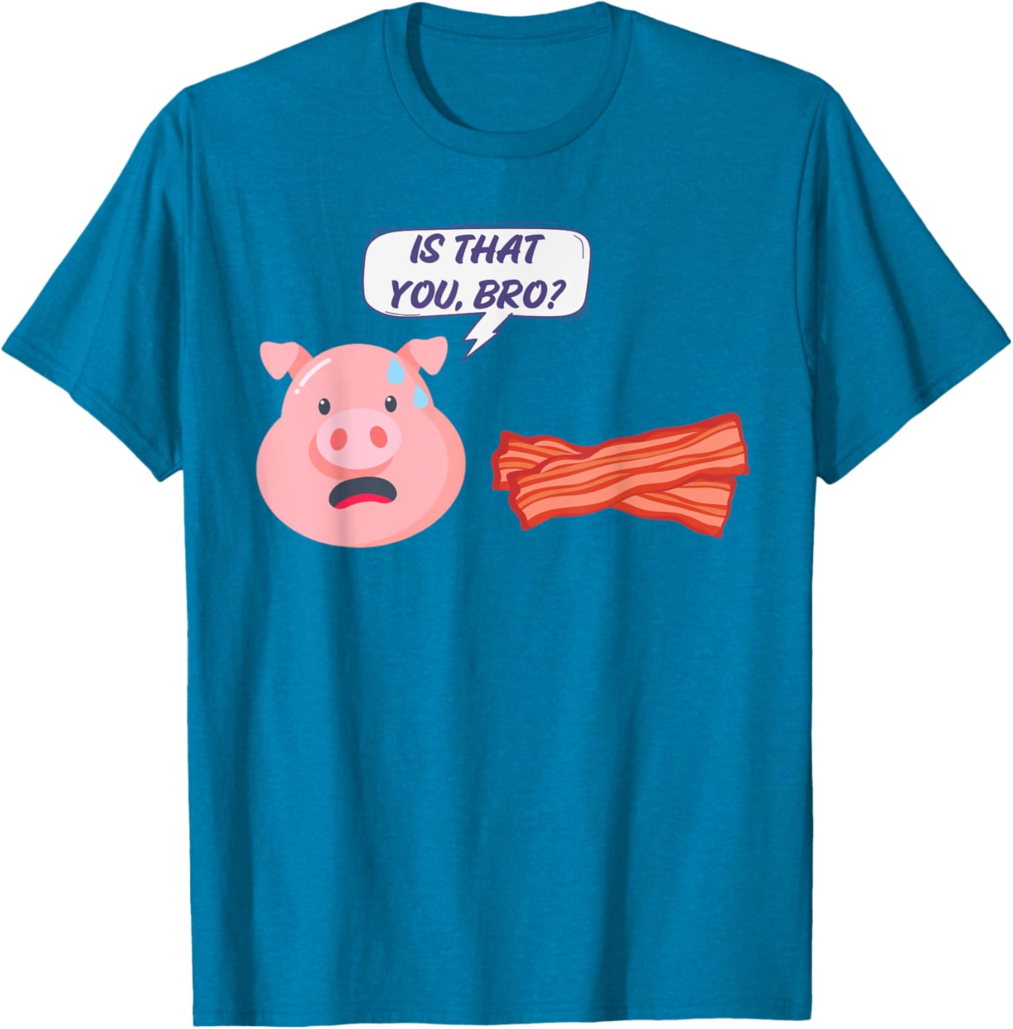 Funny Bacon Lover T-Shirt with Humorous Pig Design for Foodies - 24