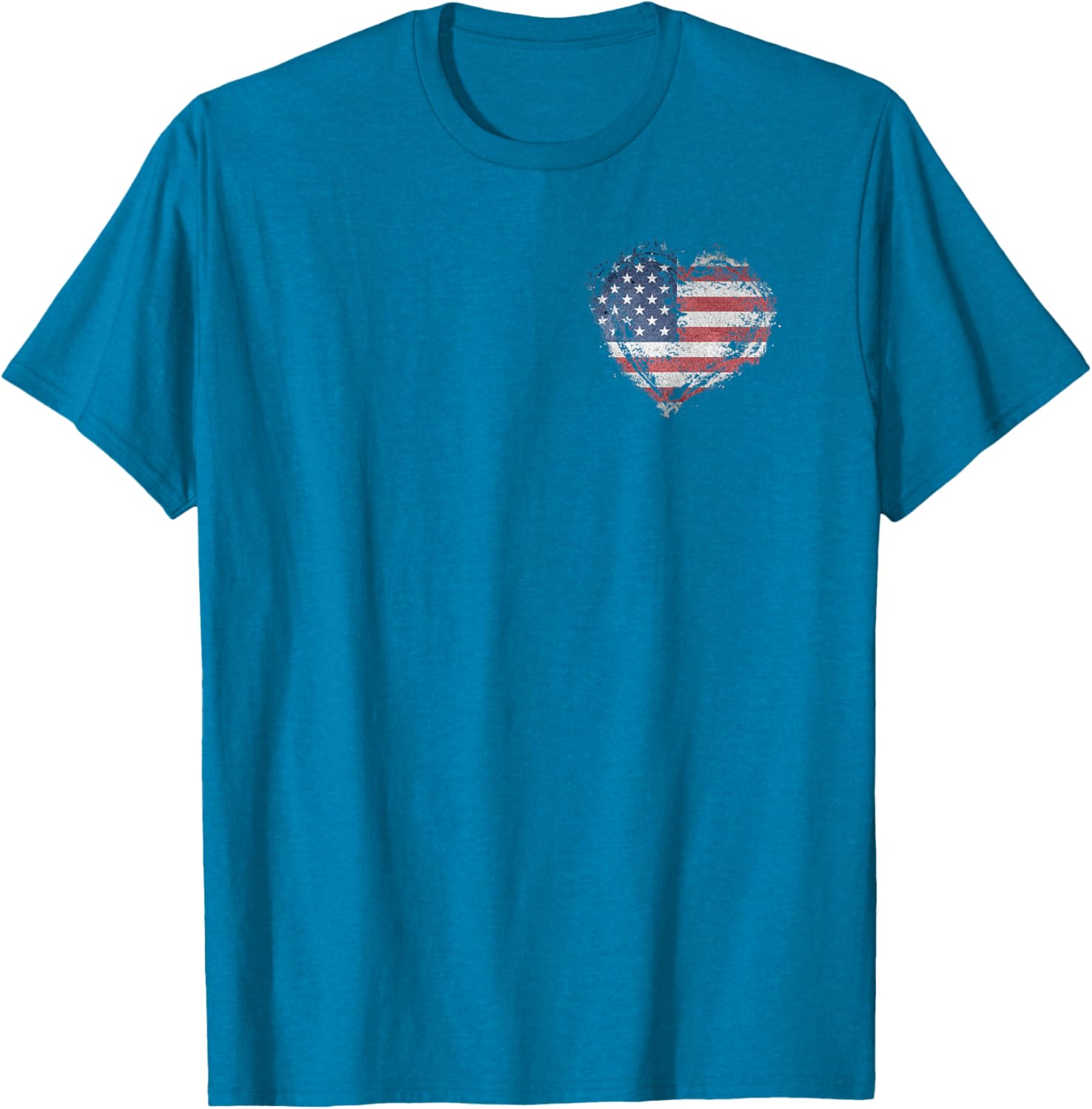 Stylish Heart Shape American Flag T-Shirt for All-American Fashion - 14