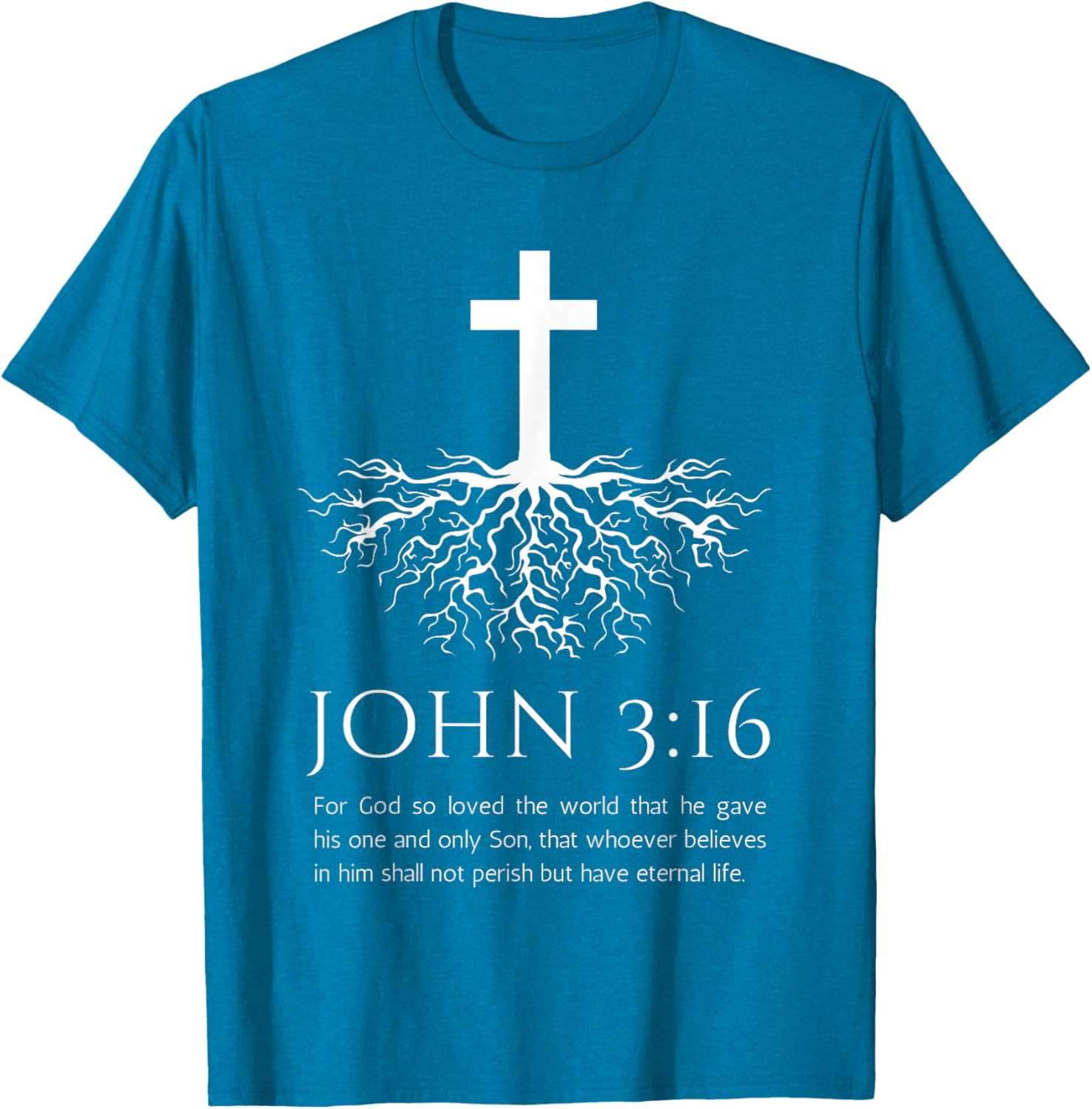 John 3:16 Jesus Cross T-Shirt with Tree Design - Christian Faith Apparel - 8