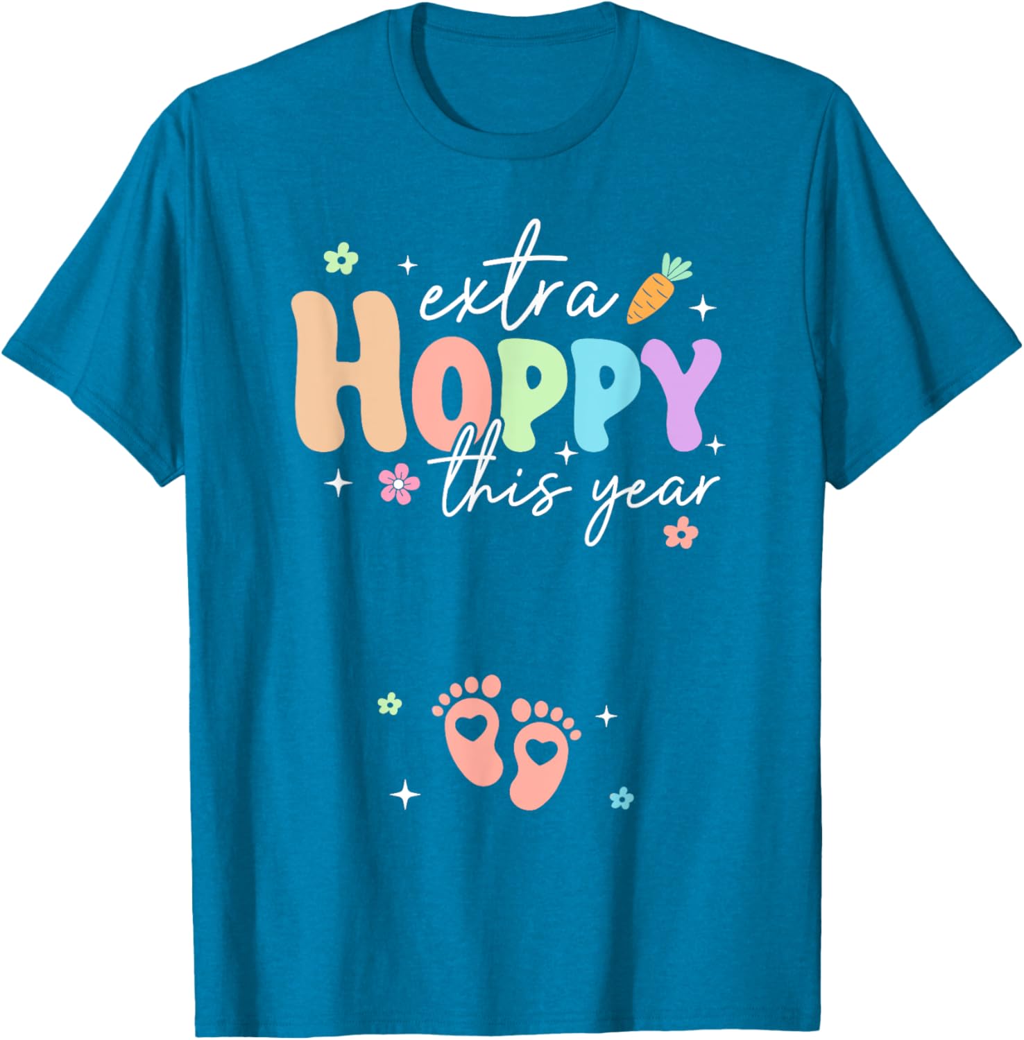 Expecting Baby Footprints Easter Day Gender Reveal T-Shirt for Moms - 5