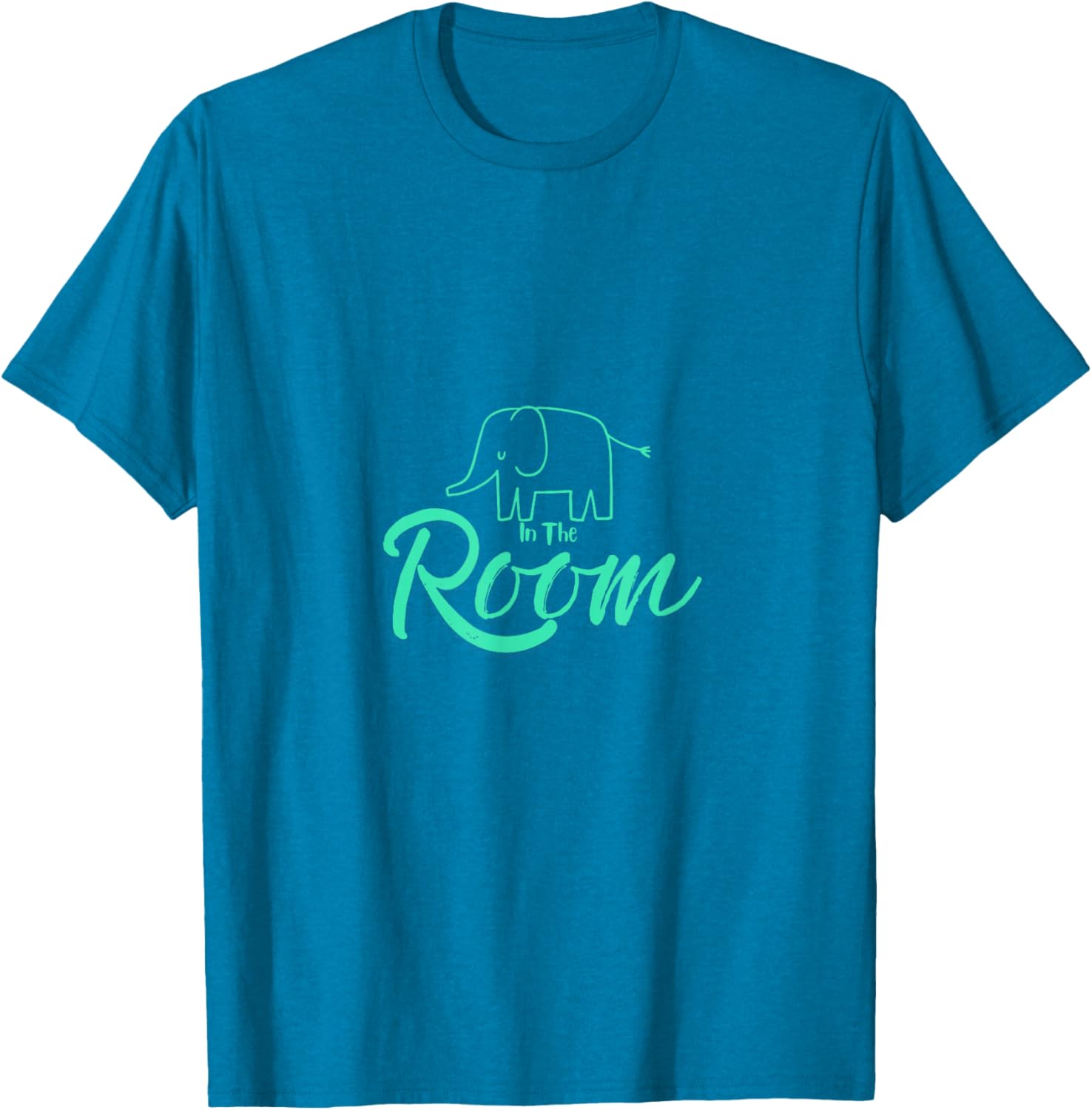 Unisex Elephant in the Room Tee Black Cotton Blend Short Sleeve T-Shirt - 4