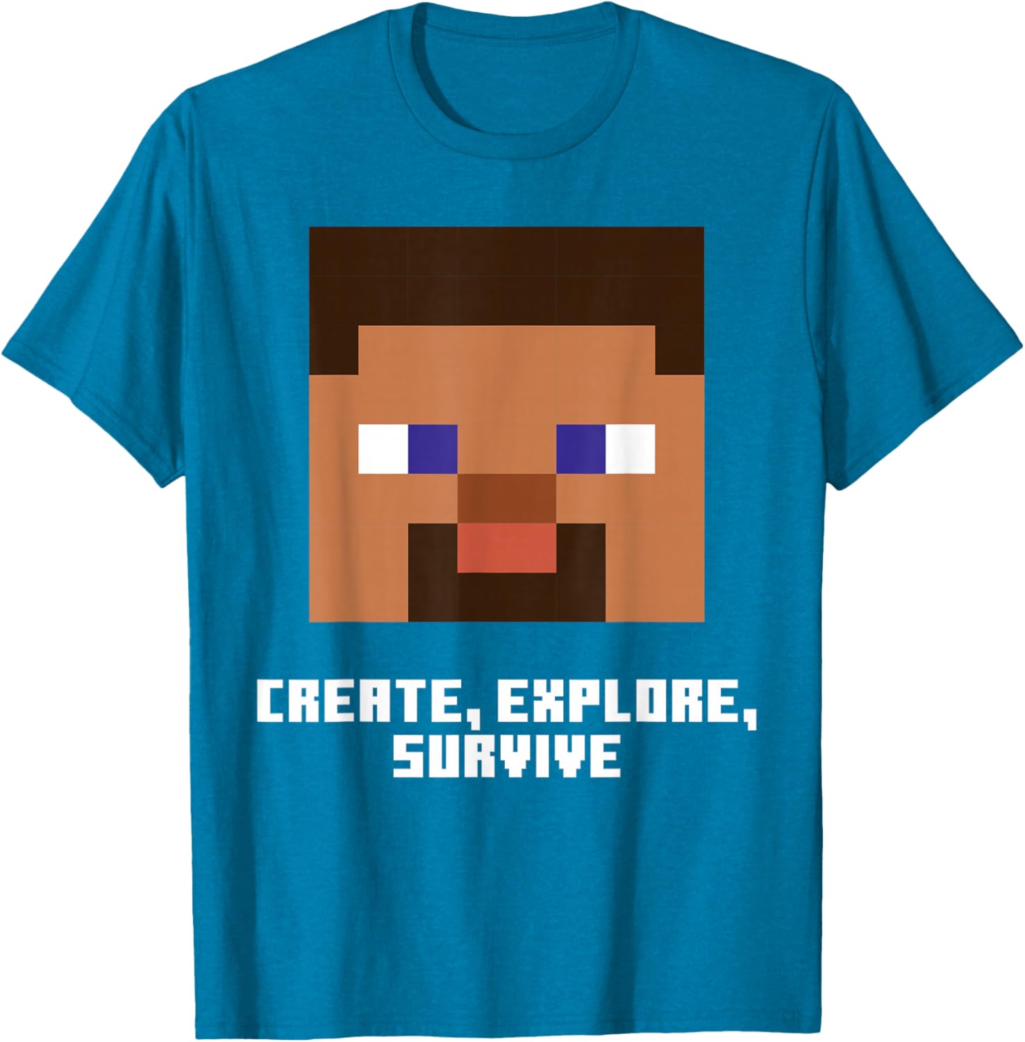 Minecraft Steve Face Create Explore Survive T-Shirt for Fans - 1