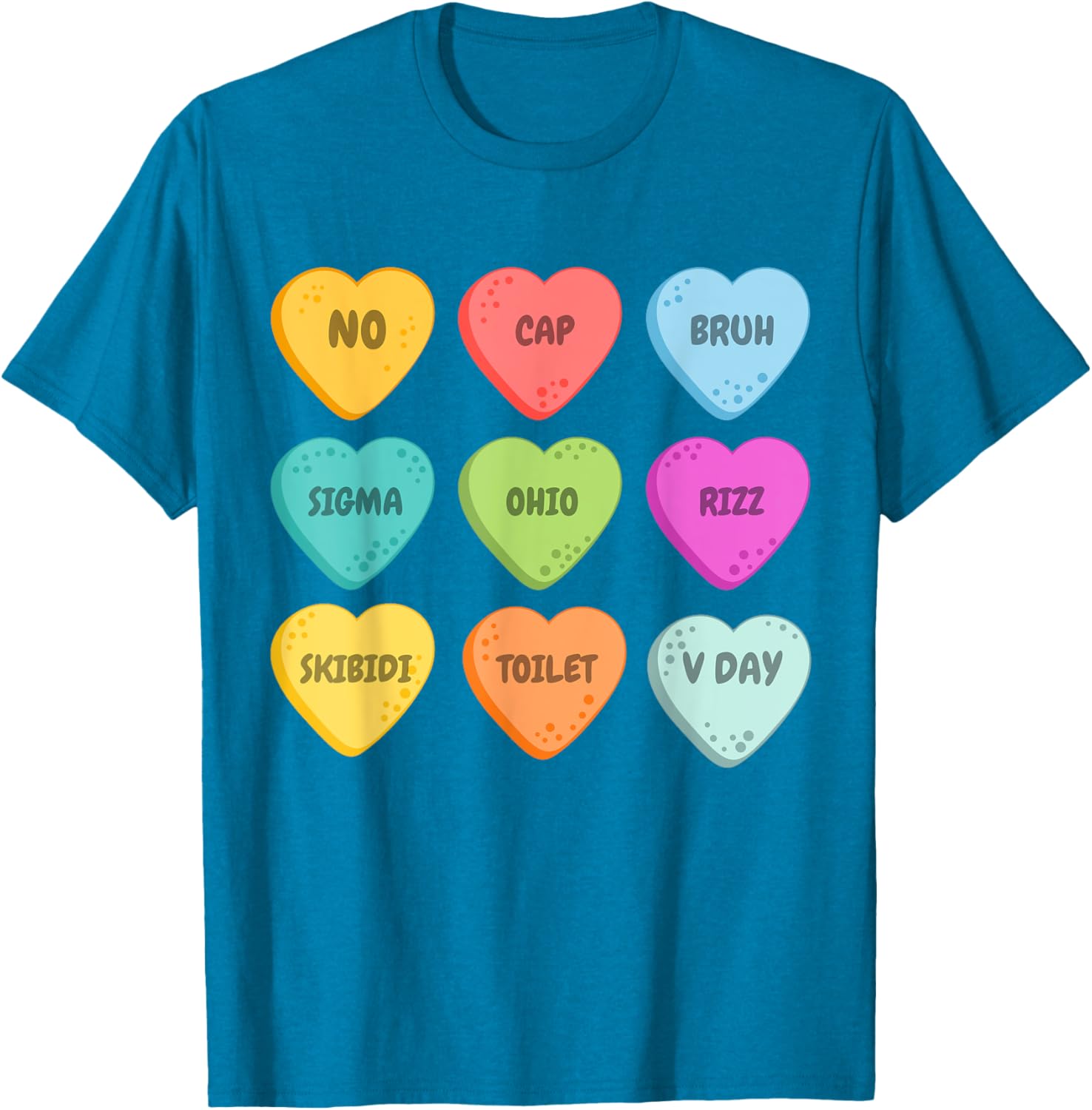 Skibidi Valentine's Day Rizz Candy Heart T-Shirt for Groovy Love Vibes - 1