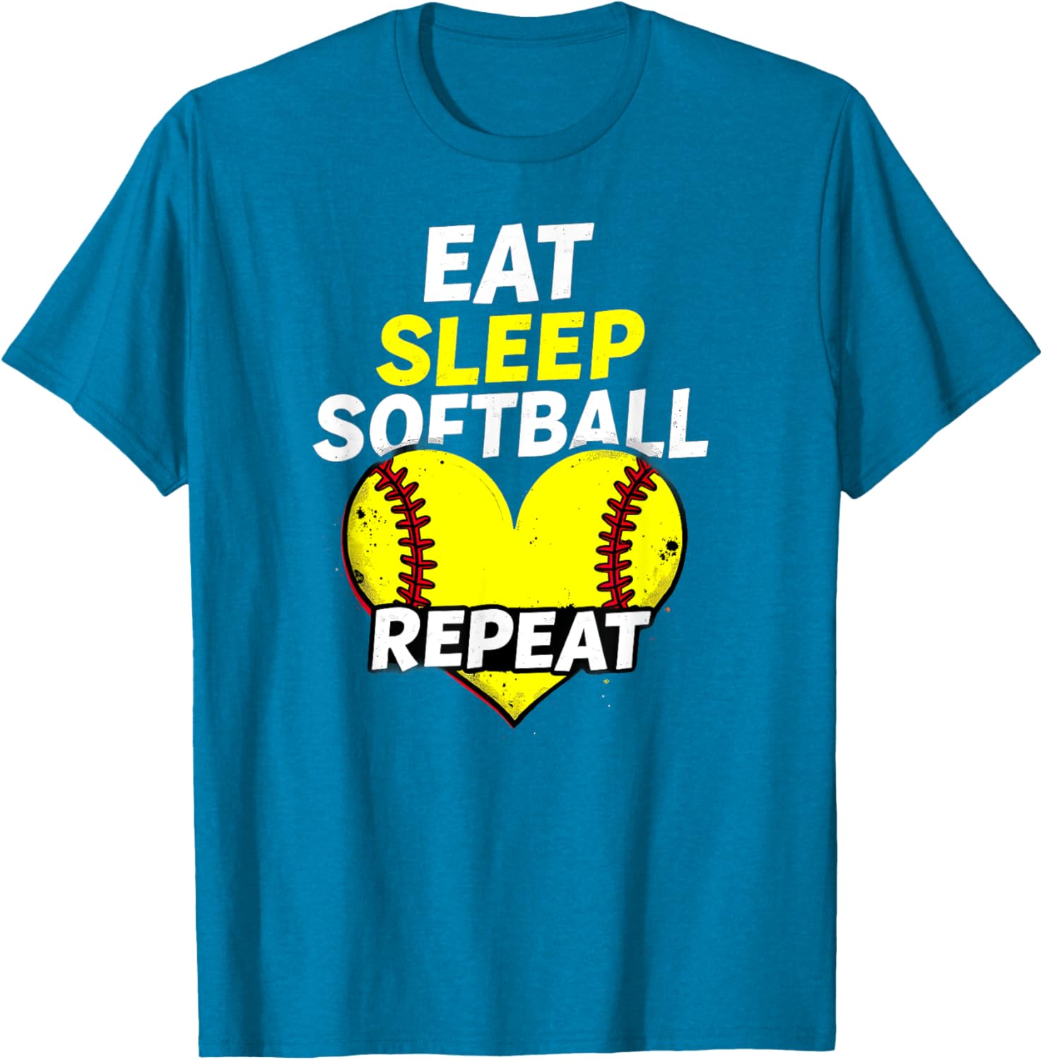 Eat Sleep Softball Repeat Girls T-Shirt Fun Sports Apparel for Fans - 12