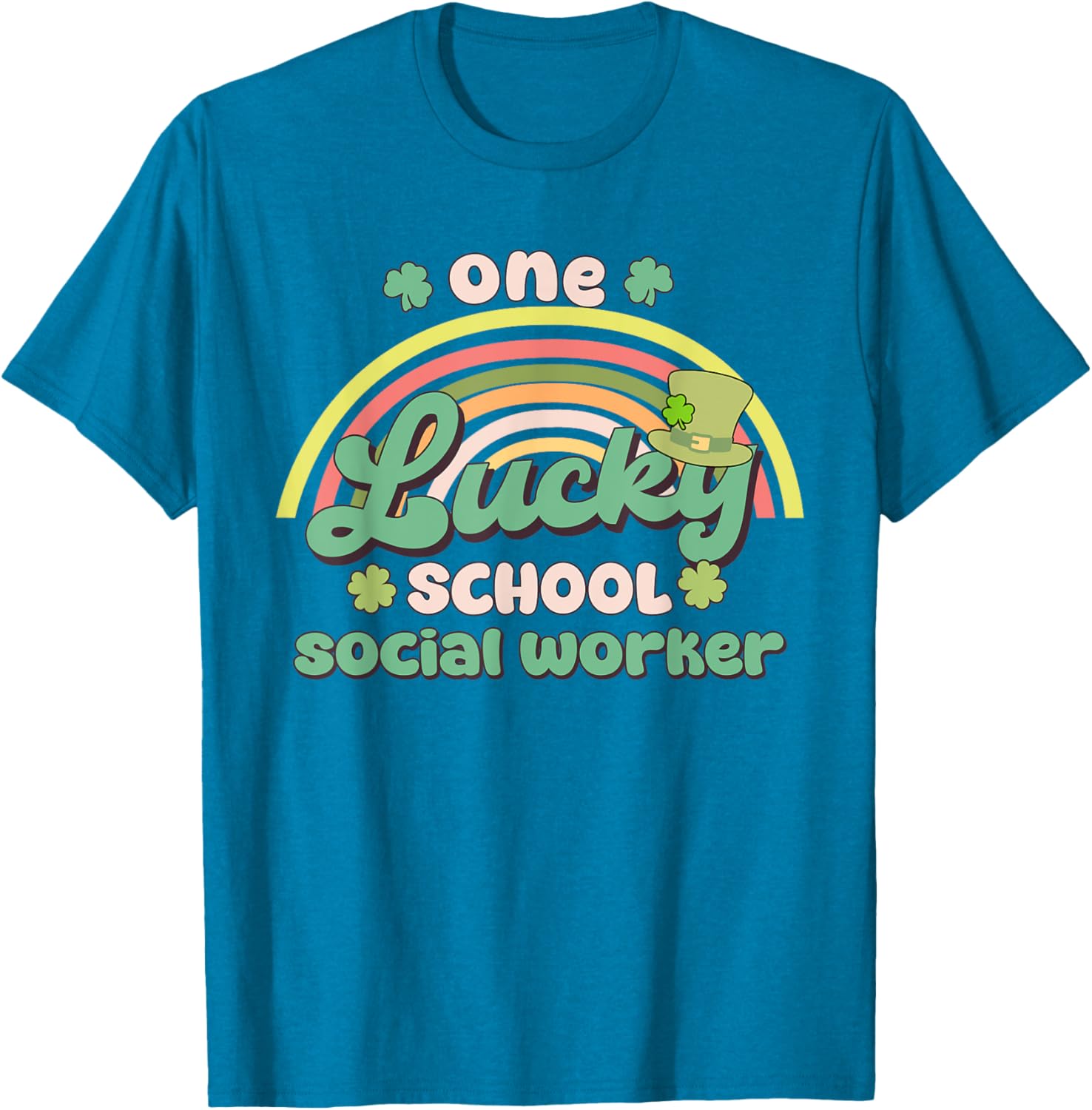 One Lucky School Social Worker St Patricks Day T-Shirt for Fun Celebration - 6