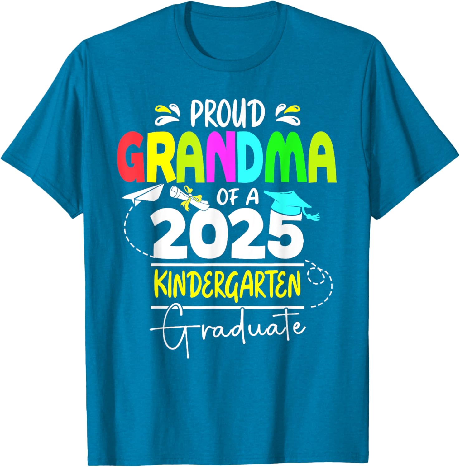 Proud Grandma 2025 Kindergarten Graduate T-Shirt for Celebrating Success - 14