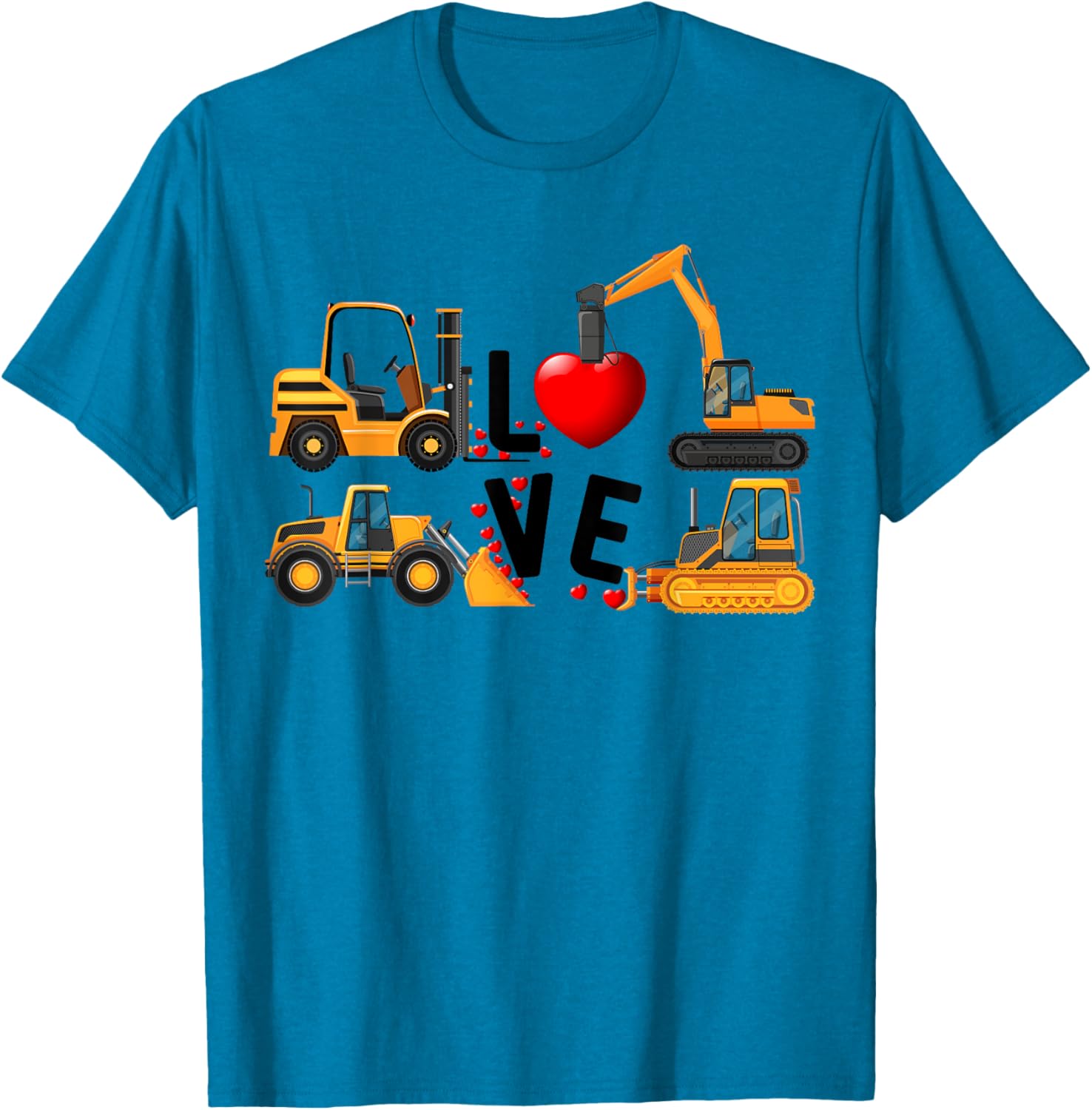 Cute Excavator Hearts Valentine's Day T-Shirt for Boys - Fun and Stylish! - 5