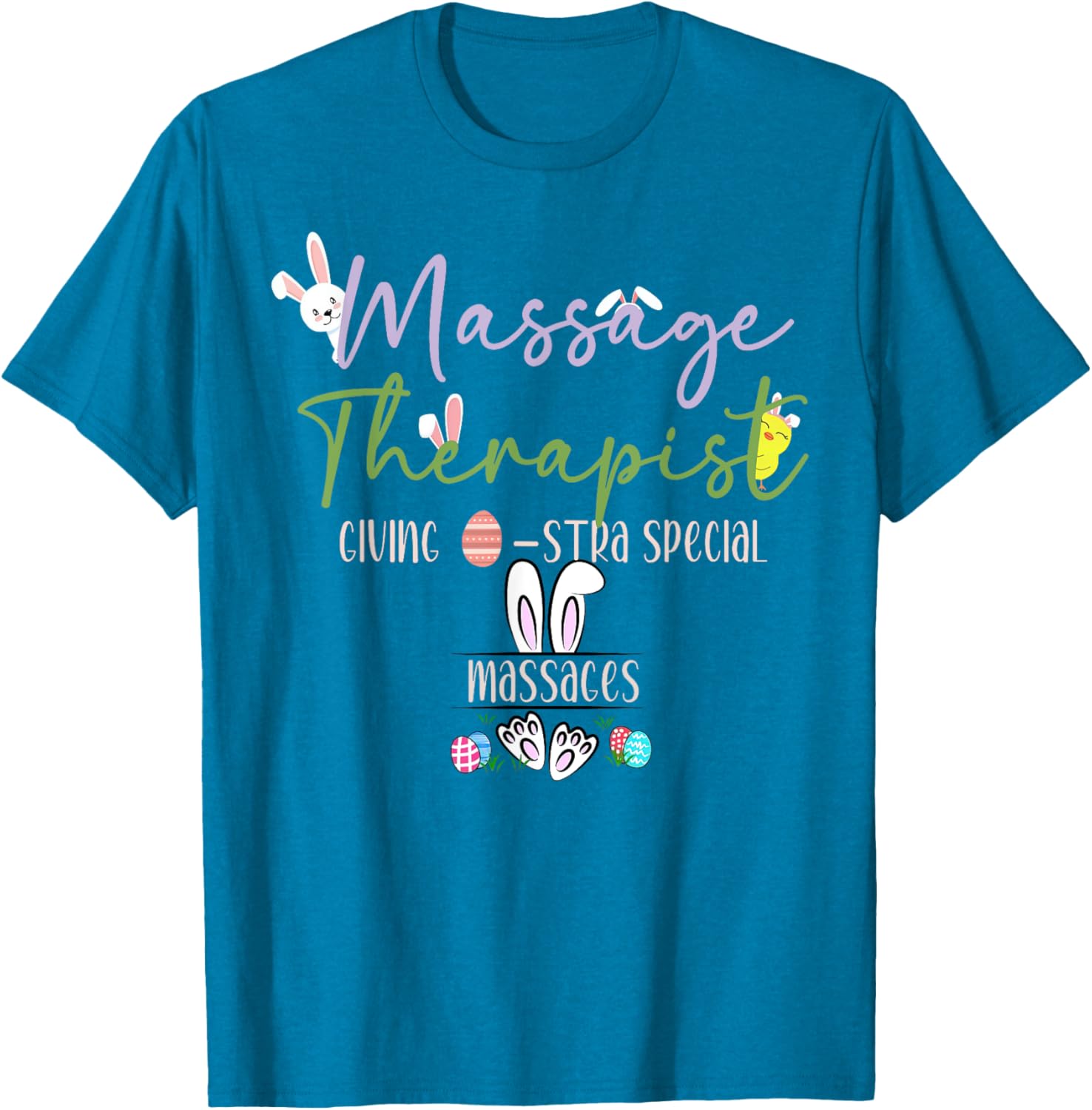 Cute Easter Bunny Massage Therapist T-Shirt for LMTs and Masseuses - 9