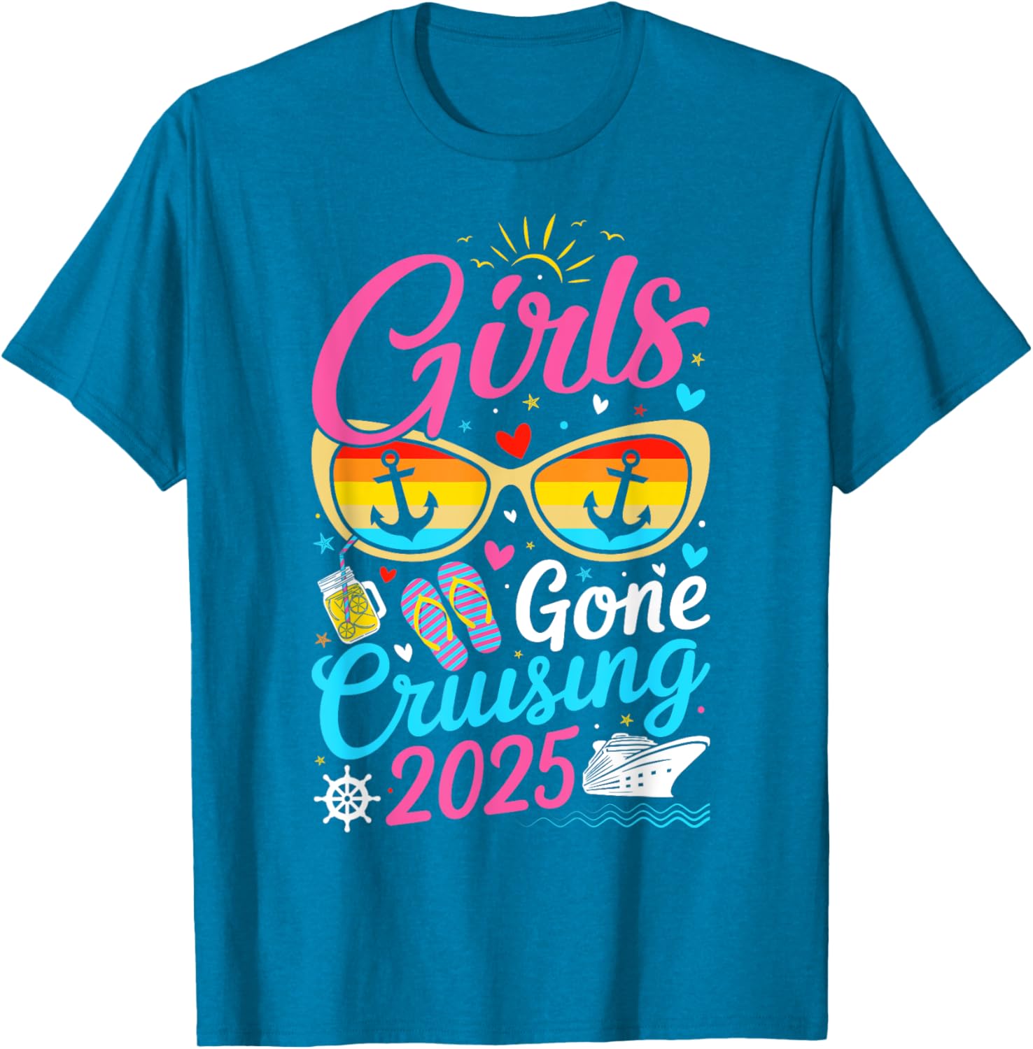 Girls Gone Cruising Vacation 2025 Party Cruise T-Shirt for Fun Adventures - 13