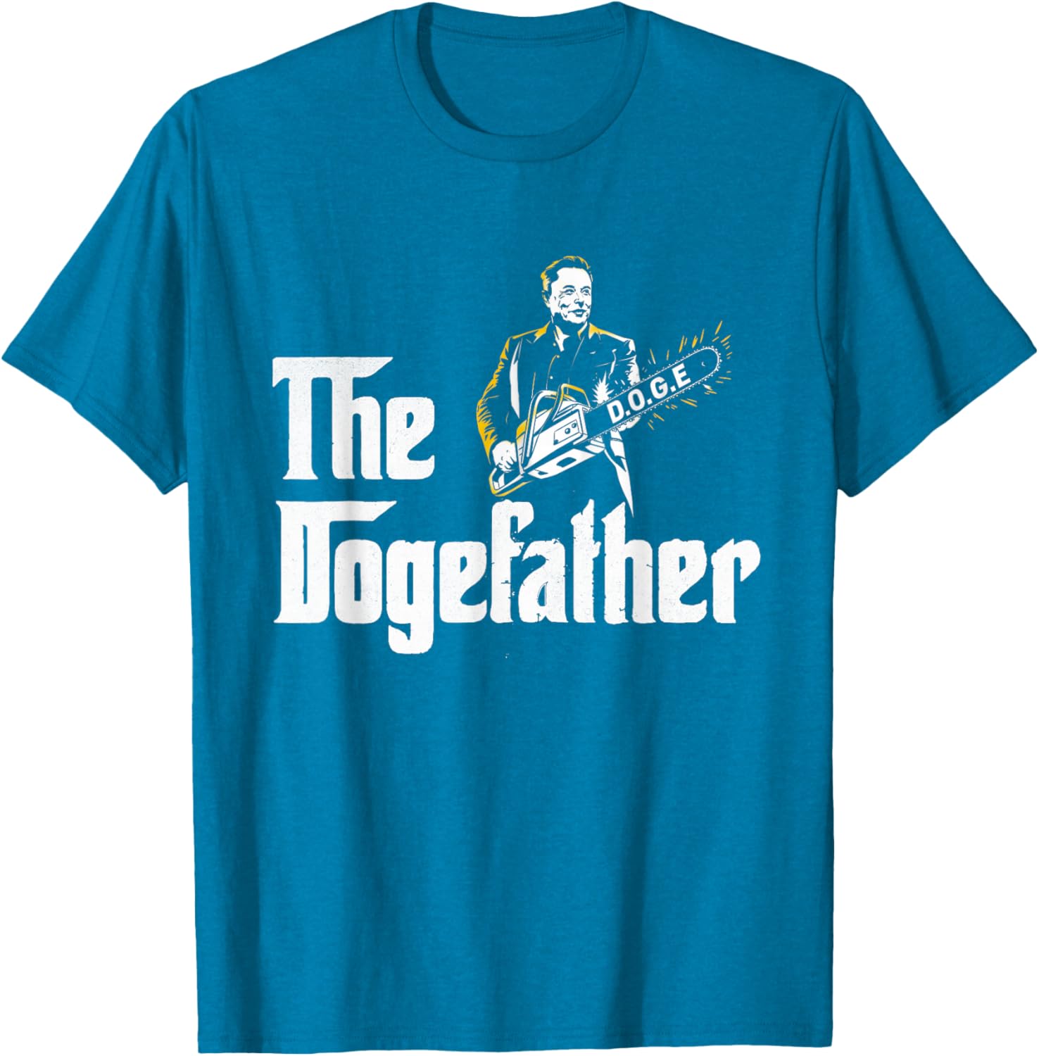Funny DOGE D.O.G.E Father's Day T-Shirt with Chainsaw Design for Men - 17