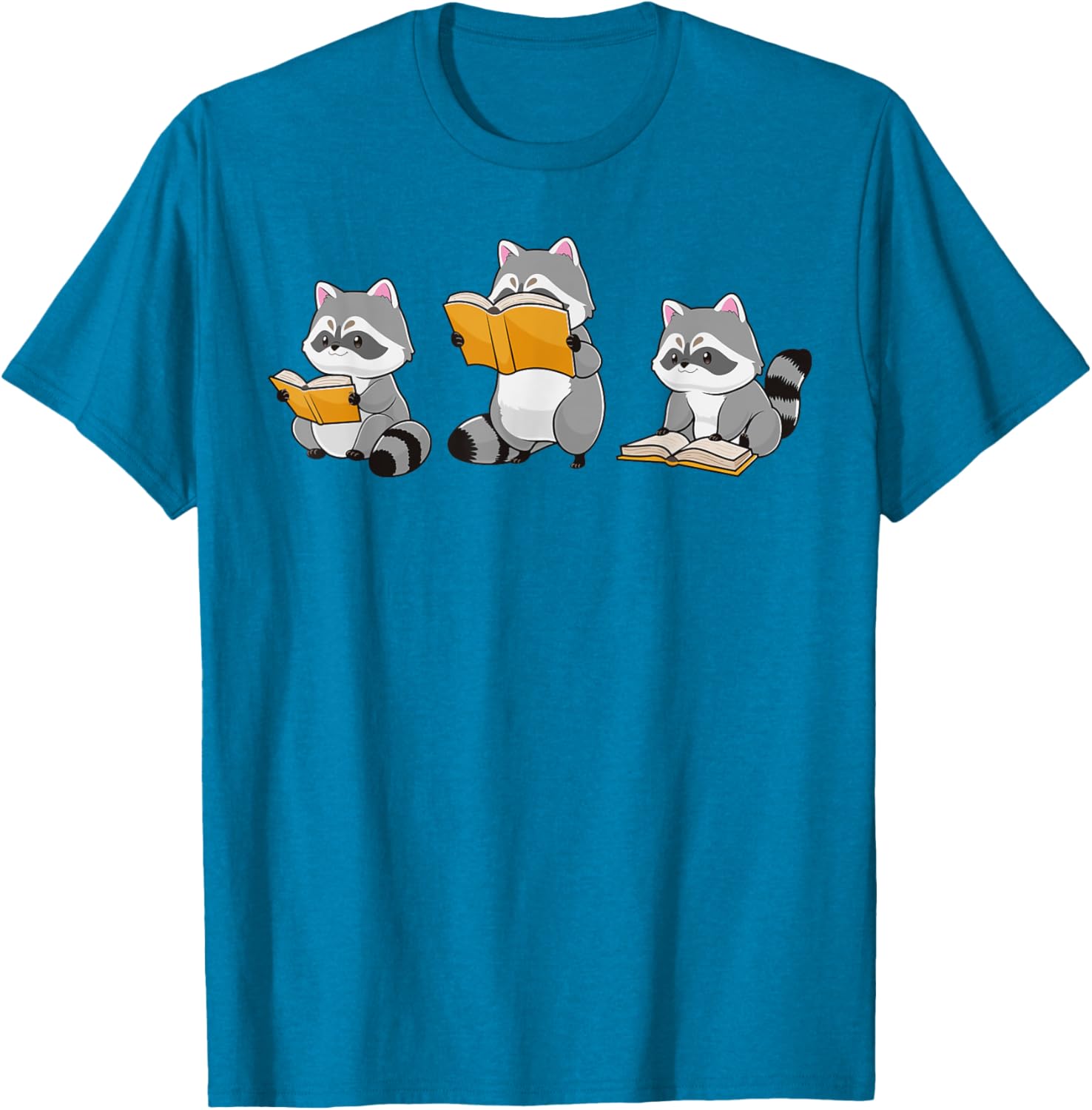 Cute Raccoon Reading Books T-Shirt for Book Lovers and Bookworms - 27