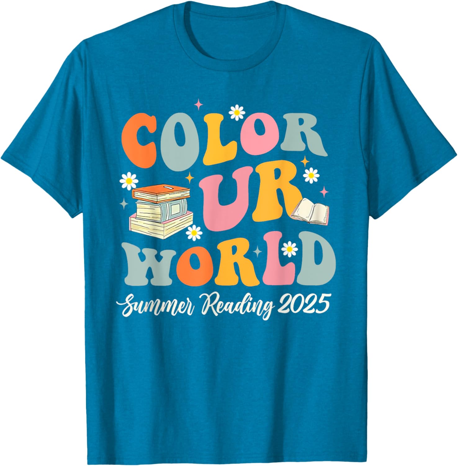 Retro Groovy Summer Reading Program 2025 T-Shirt for Kids and Adults - 11