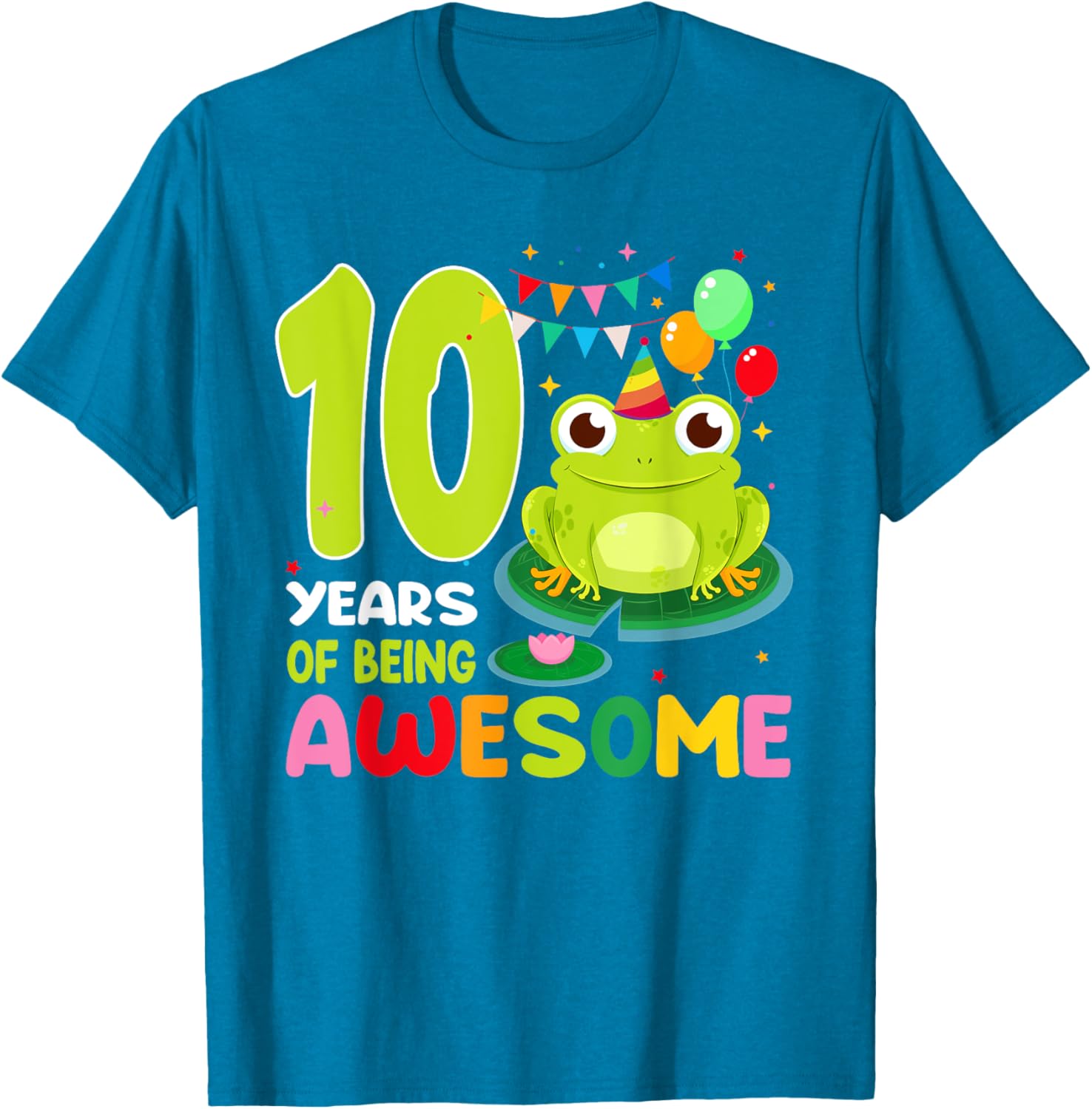 10th Birthday Frog Lover T-Shirt Celebrating 10 Years of Awesome Fun - 4