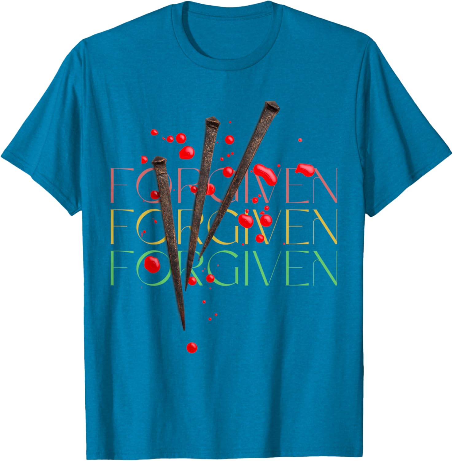 Forgiven Love Jesus T-Shirt Faith Graphic Tee for Christians - 3