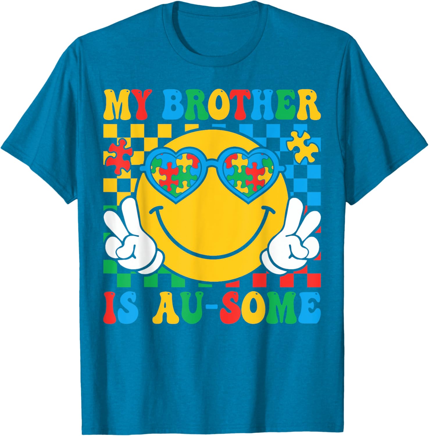 My Brother Is Awesome Autism Awareness T-Shirt for Sisters and Kids - 14