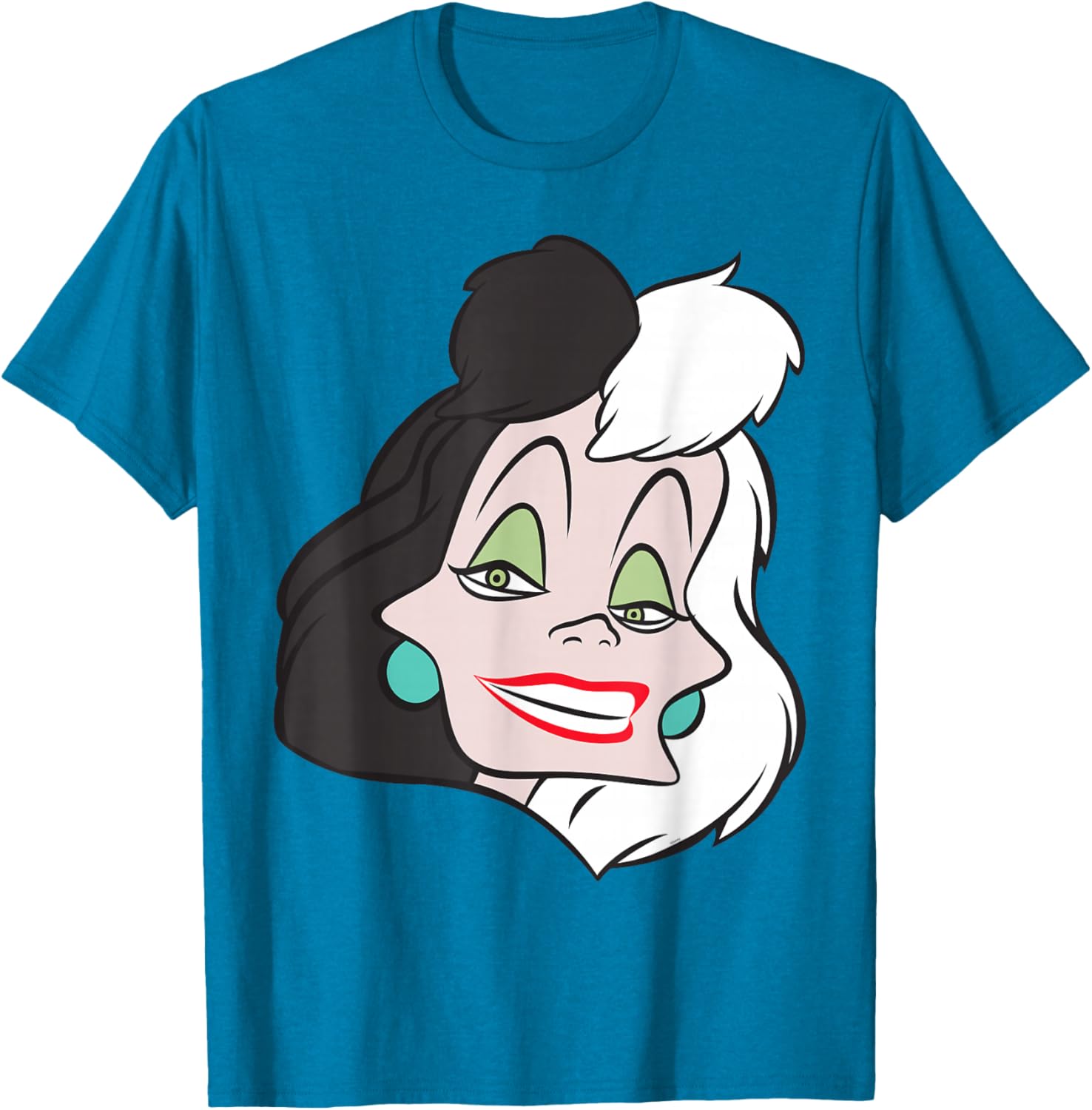 Fashionable Cruella De Vil Big Face T-Shirt for Disney Villains Fans - 12