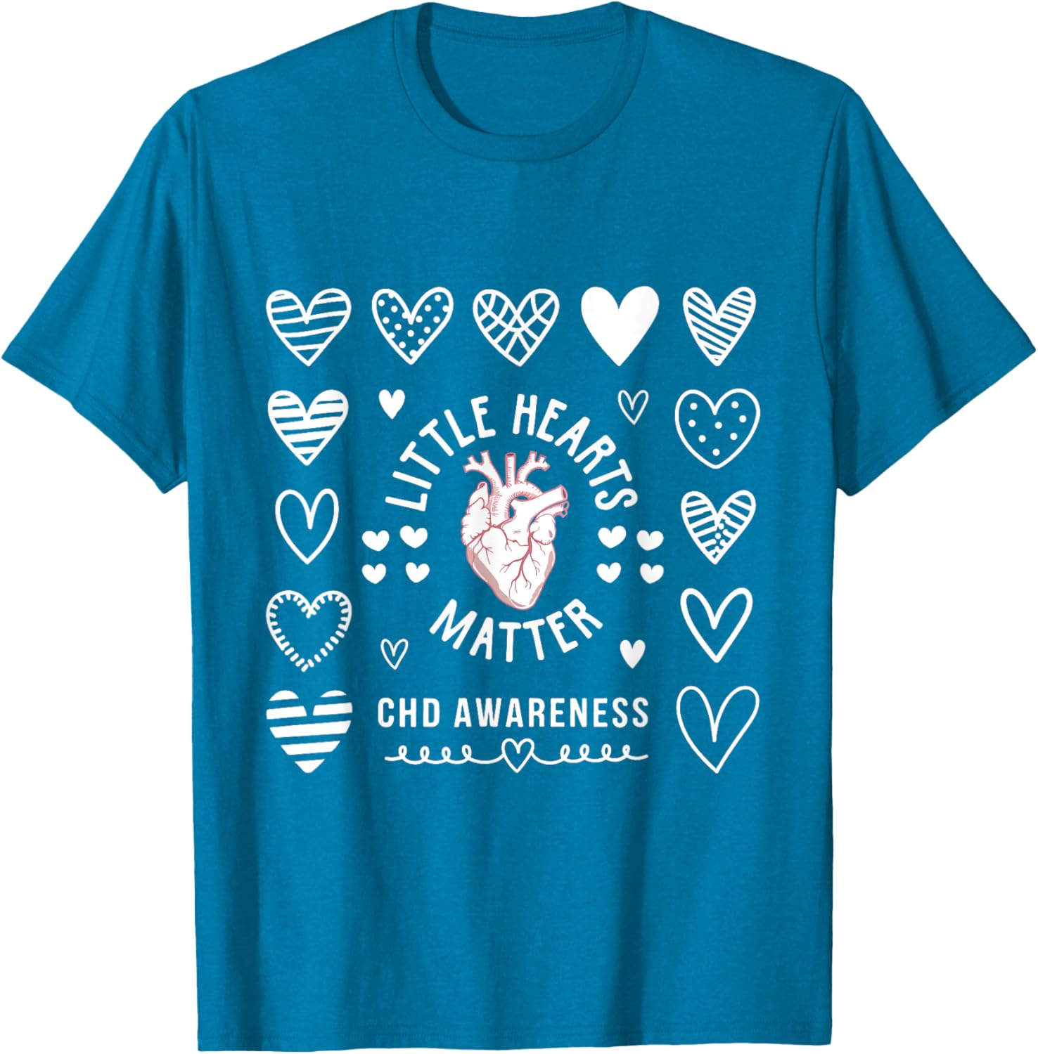 Heart Anatomy Valentine CHD Awareness T-Shirt for Heart Health Support - 5
