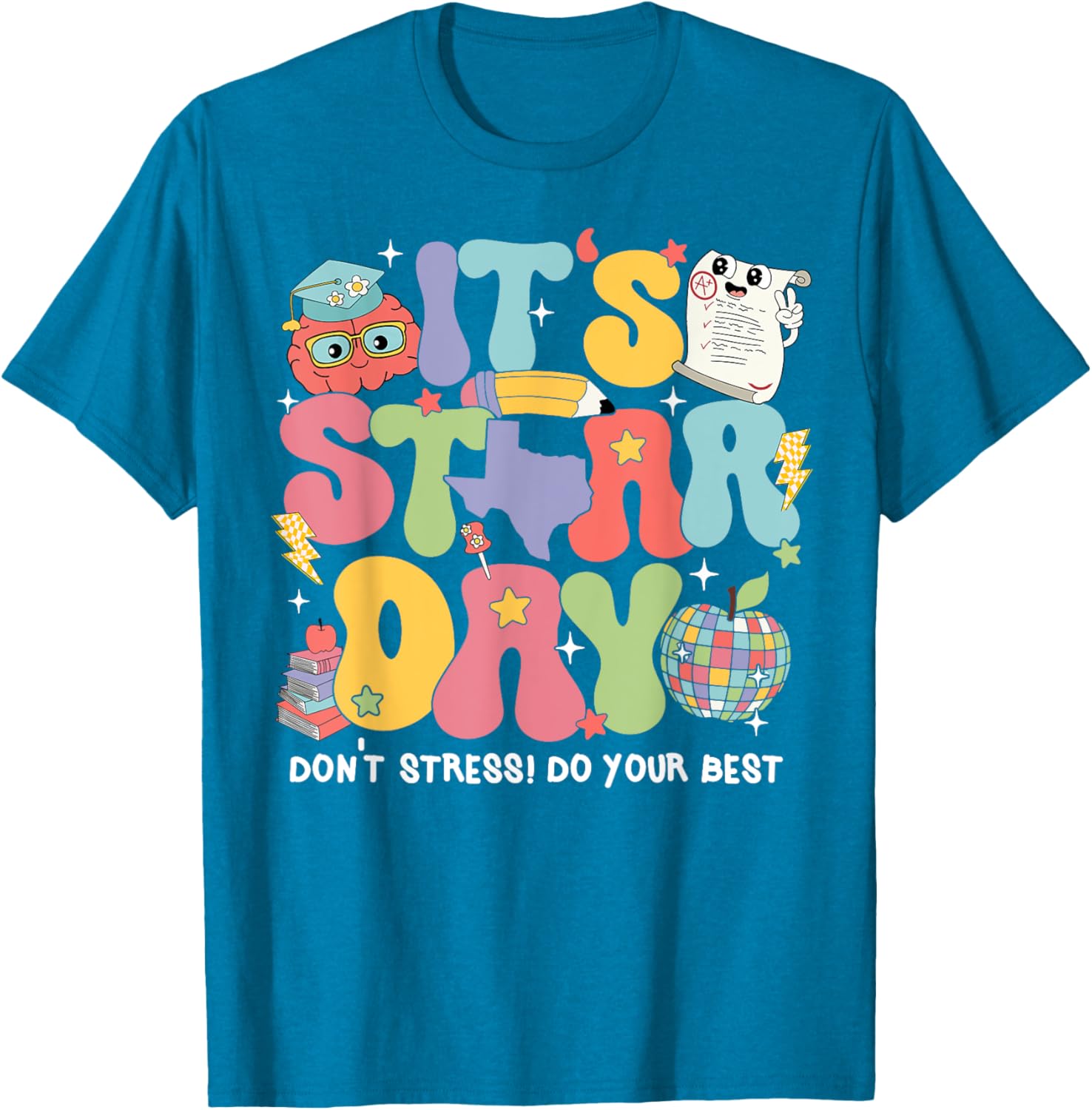 Test Day Groovy STaAR Day Don't Stress T-Shirt for Students - 13