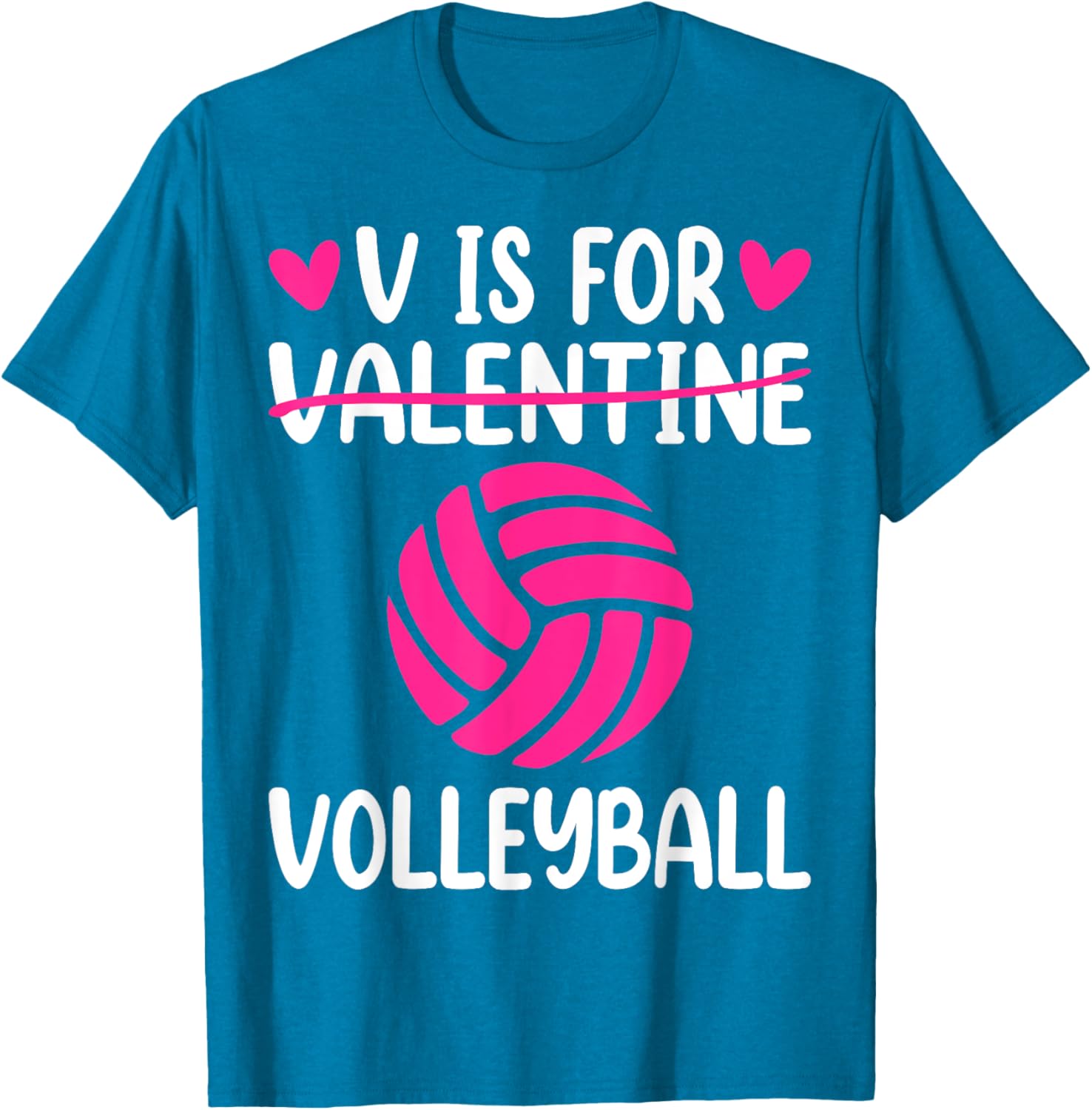 V is for Valentine Volleyball T-Shirt for Boys and Girls Fun Style - 4