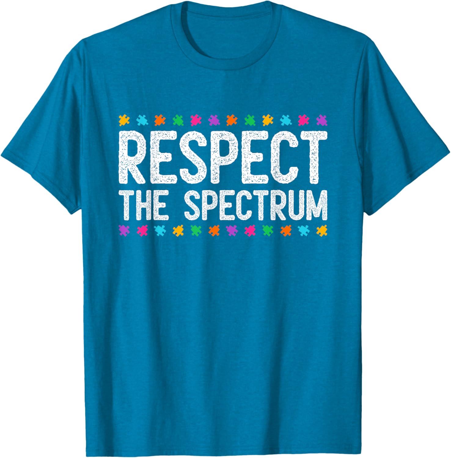 Respect The Spectrum Autism Awareness Puzzle Piece Warrior T-Shirt - 7