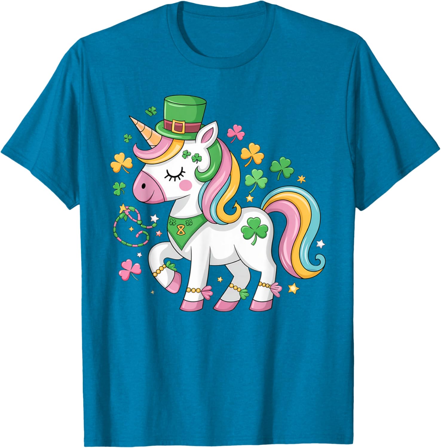 Cute Girls St Patricks Day Unicorn Shamrock Lepricorn T-Shirt for Kids - 16