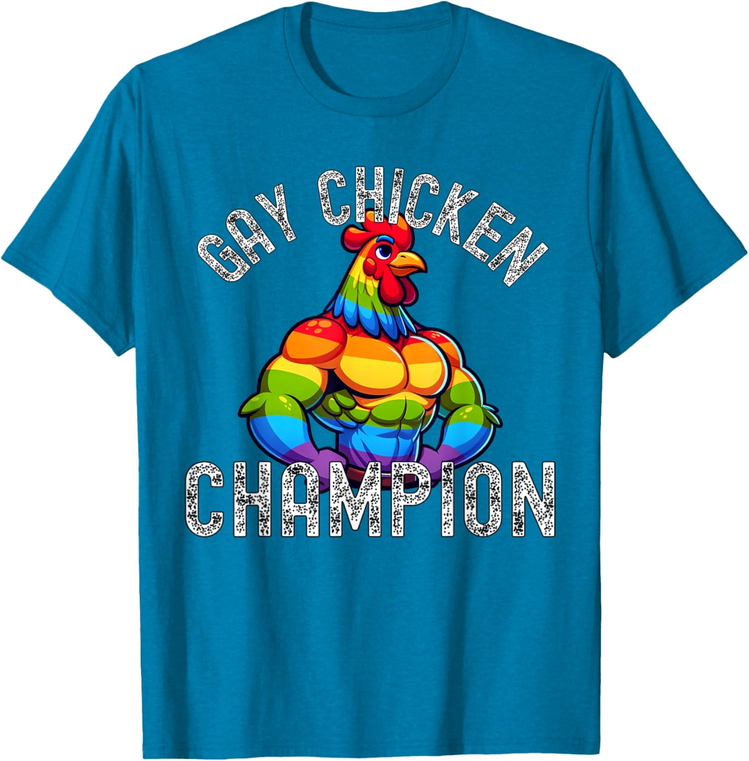 Gay Chicken Champion T-Shirt Fun Pride Apparel for LGBTQ+ Enthusiasts - 14