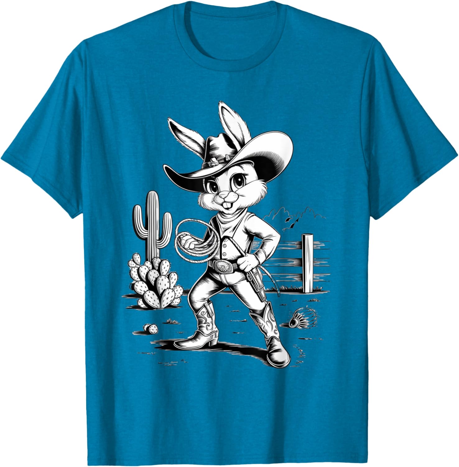 Cowboy Bunny Western Adventure T-Shirt for Fun Desert Inspired Style - 15