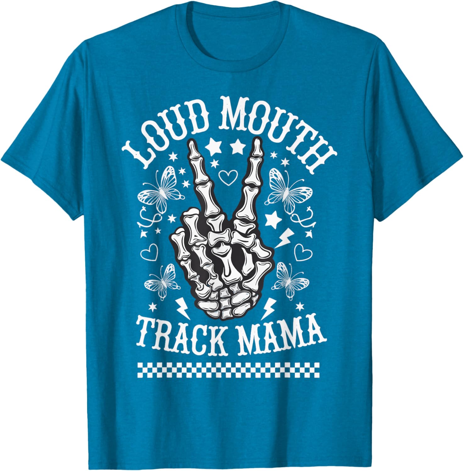 Fun Loud Mouth Track Mama T-Shirt for Stylish Moms on the Go - 12
