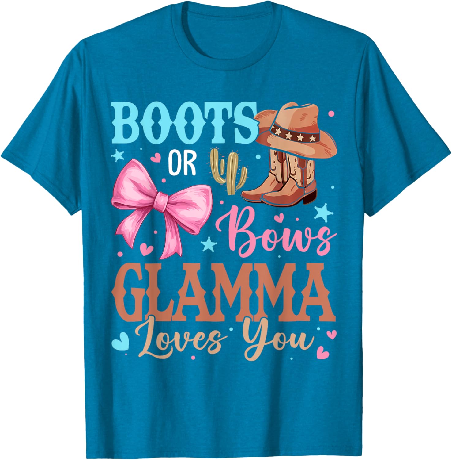 Glamma Loves You T-Shirt for Boots or Bows Gender Reveal Party - 10